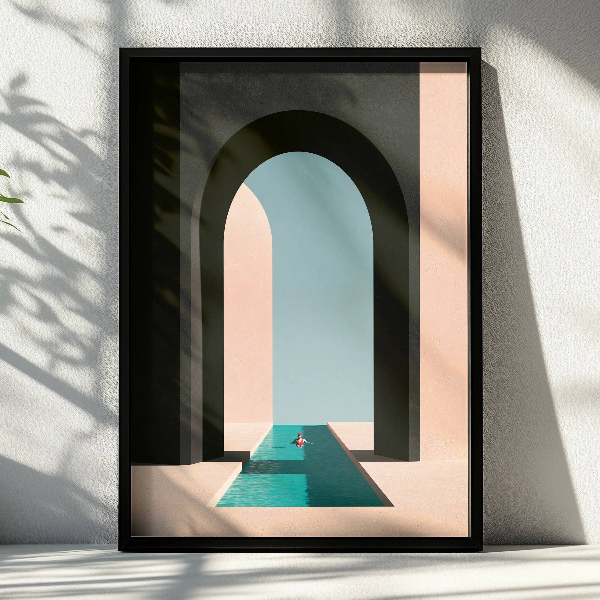 Pool Perspective Artwork, Minimalist Poster, Modern Wall Art for Home Decor