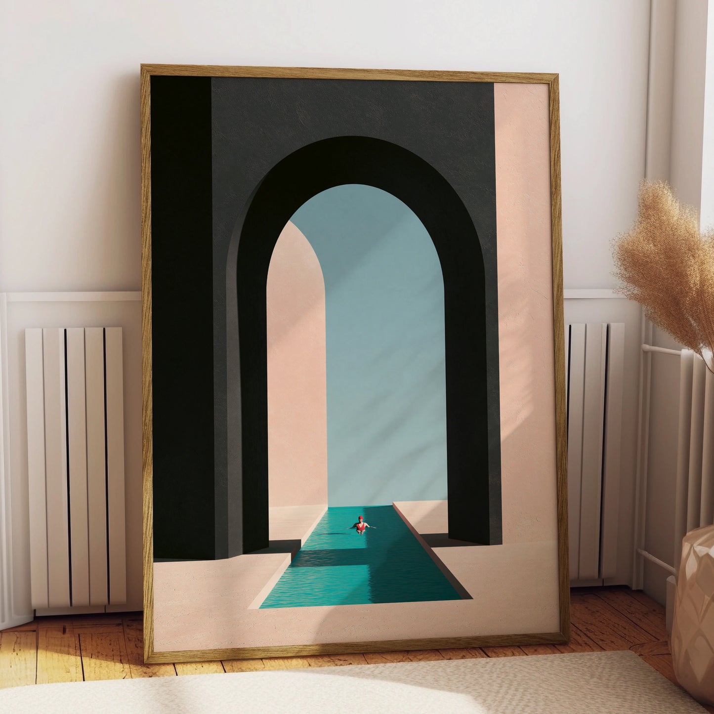 Pool Perspective Artwork, Minimalist Poster, Modern Wall Art for Home Decor