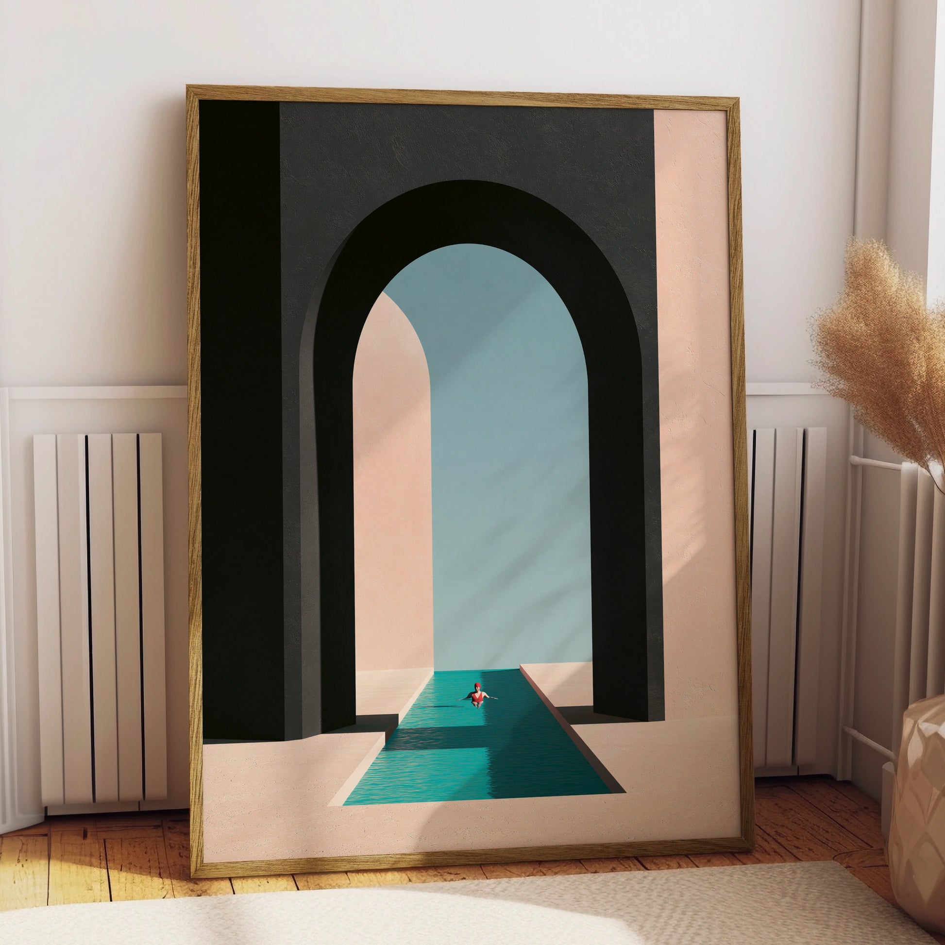 Pool Perspective Artwork, Minimalist Poster, Modern Wall Art for Home Decor