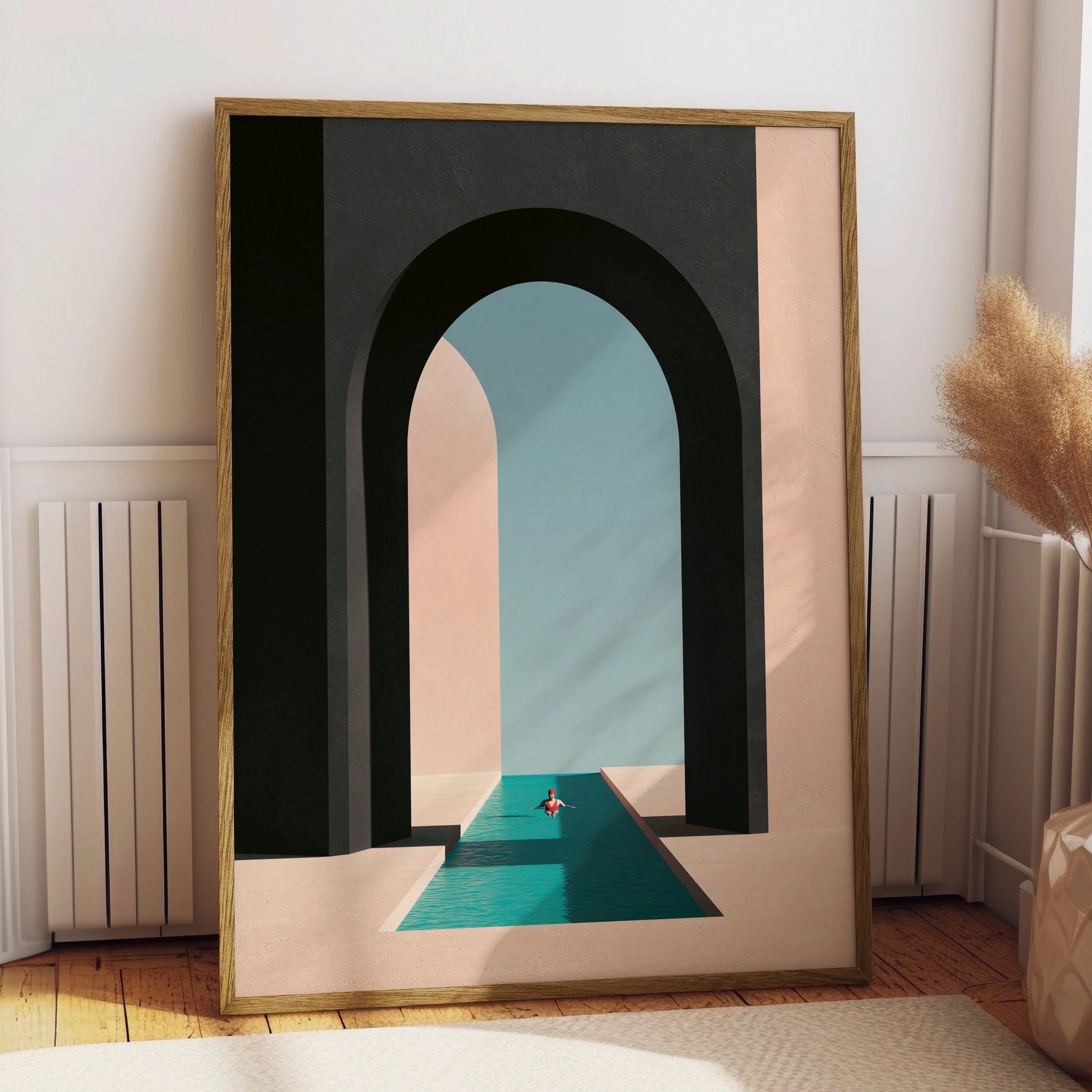 Pool Perspective Artwork, Minimalist Poster, Modern Wall Art for Home Decor