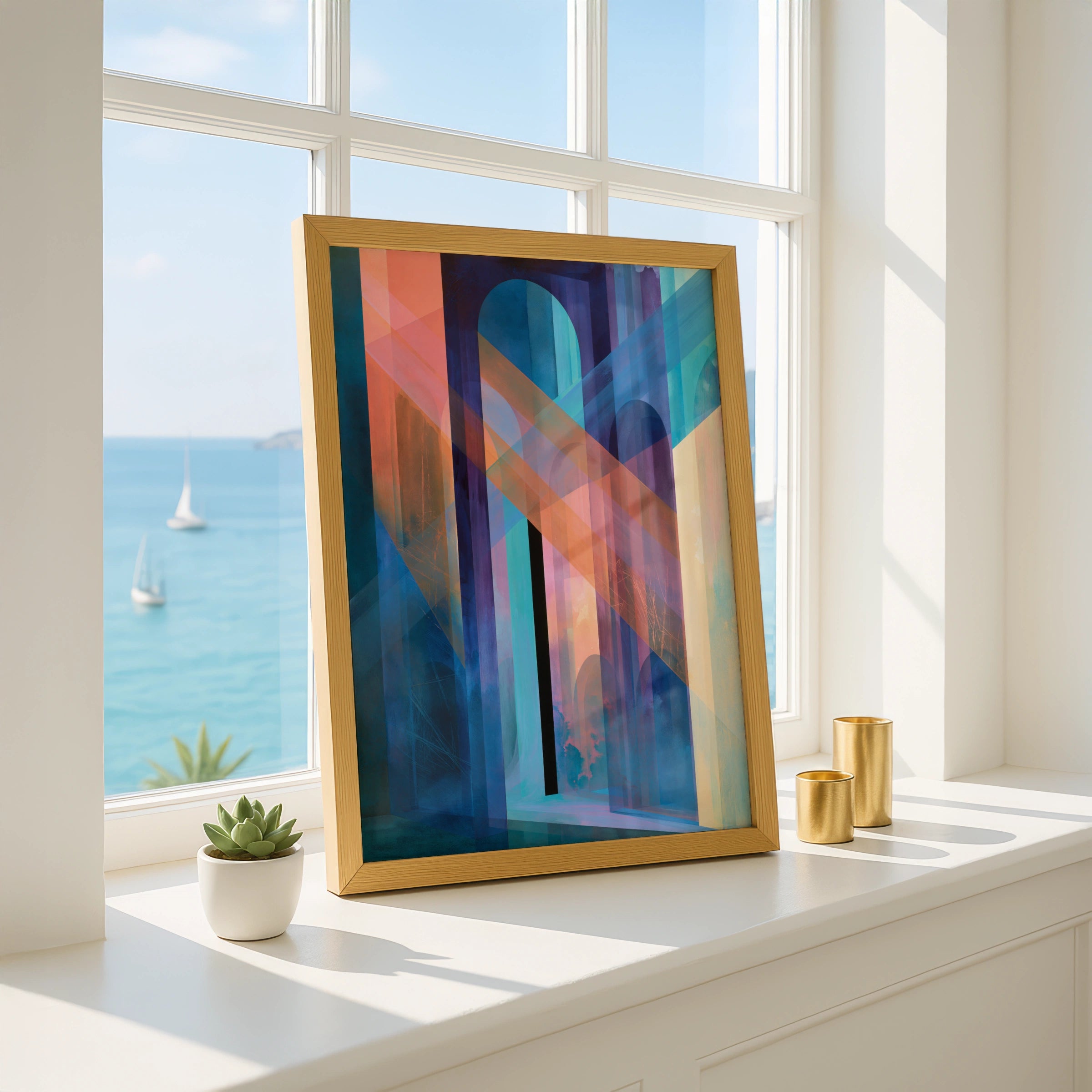 Abstract Colourful Arches Art Print, Modern Wall Decor, Vibrant Artwork for Home