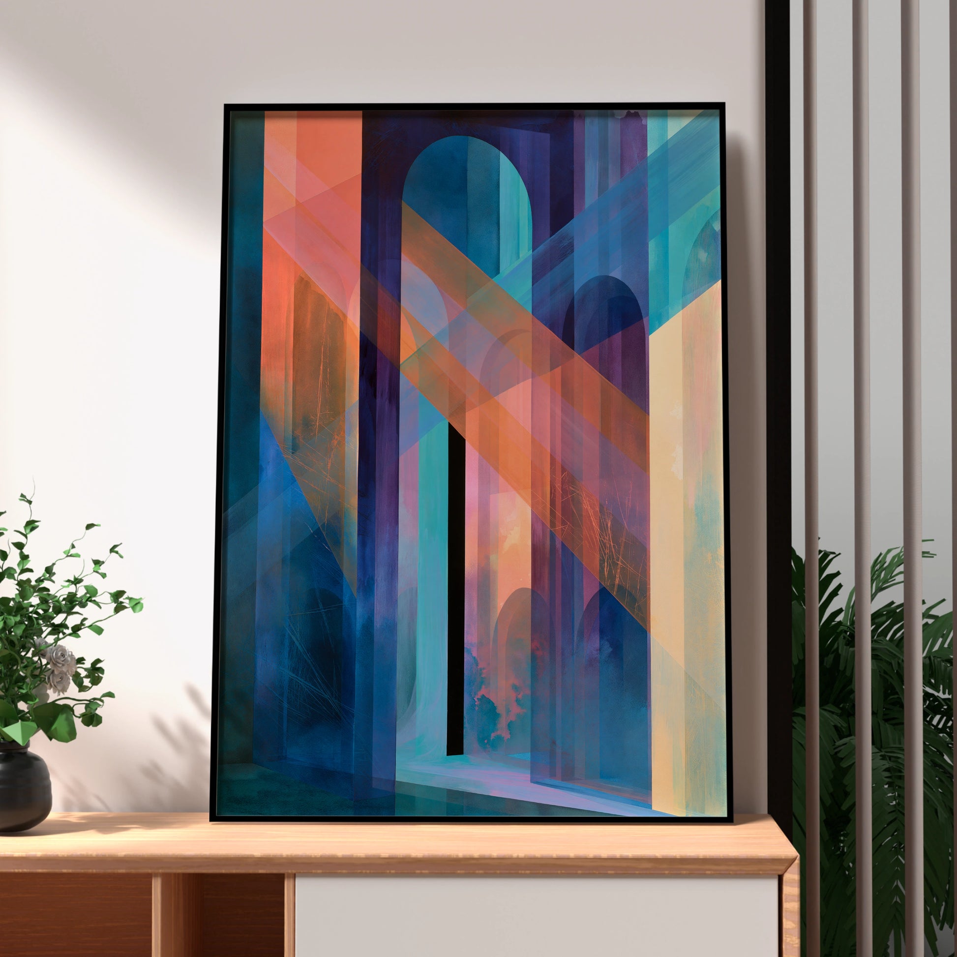 Abstract Colourful Arches Art Print, Modern Wall Decor, Vibrant Artwork for Home