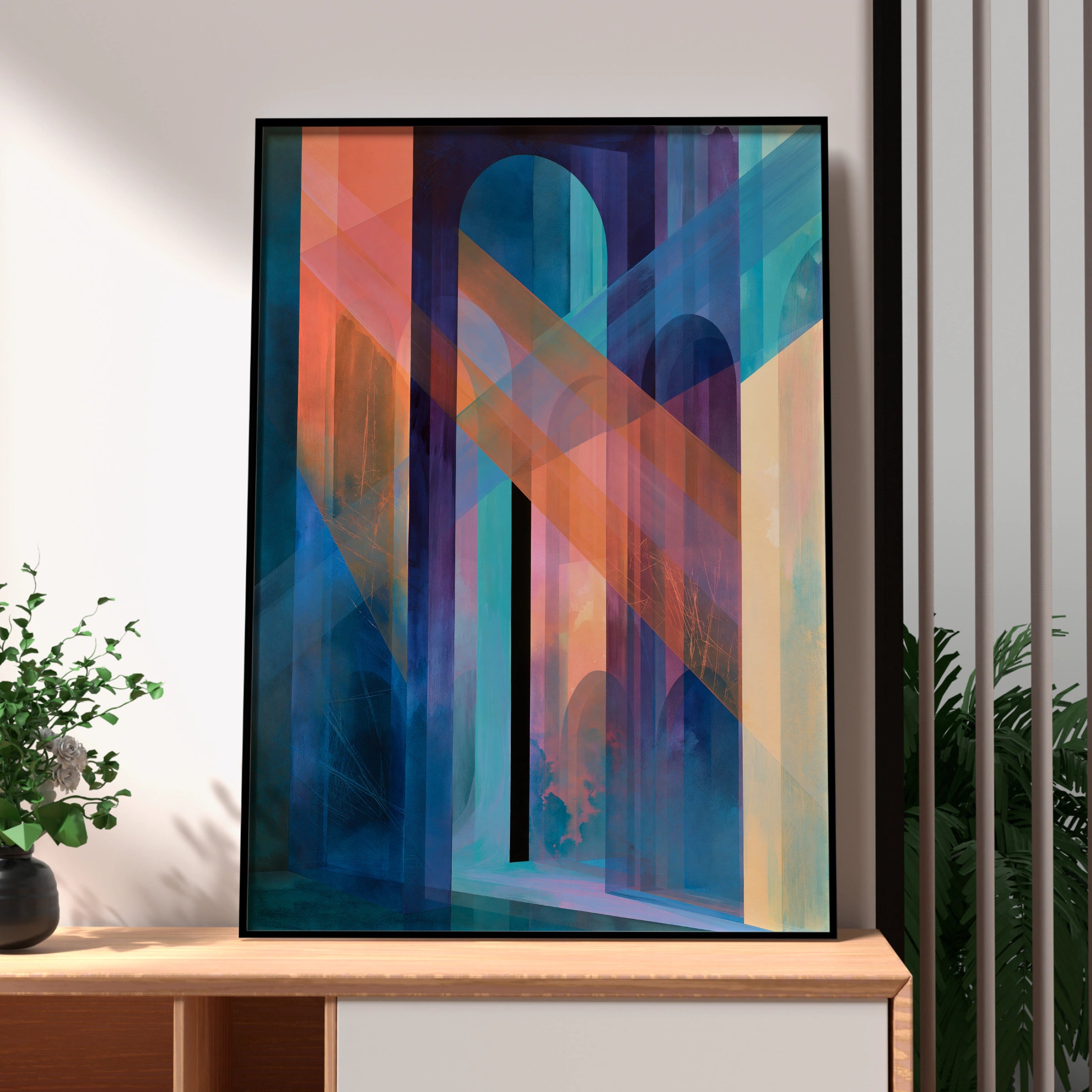 Abstract Colourful Arches Art Print, Modern Wall Decor, Vibrant Artwork for Home