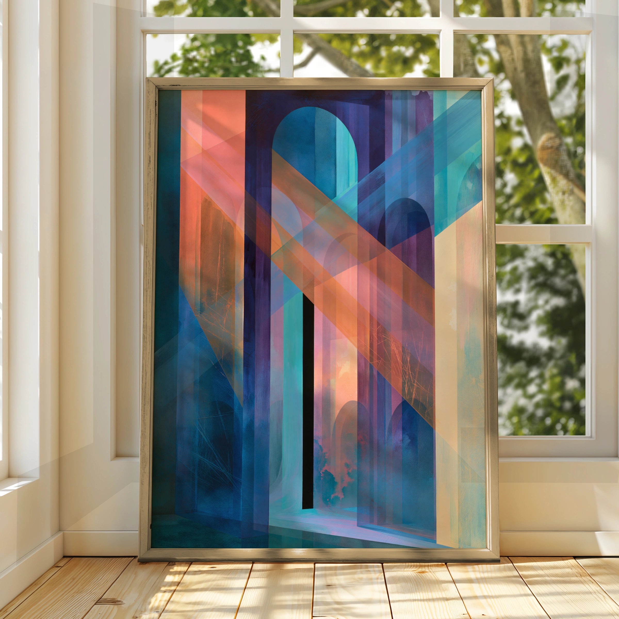 Abstract Colourful Arches Art Print, Modern Wall Decor, Vibrant Artwork for Home