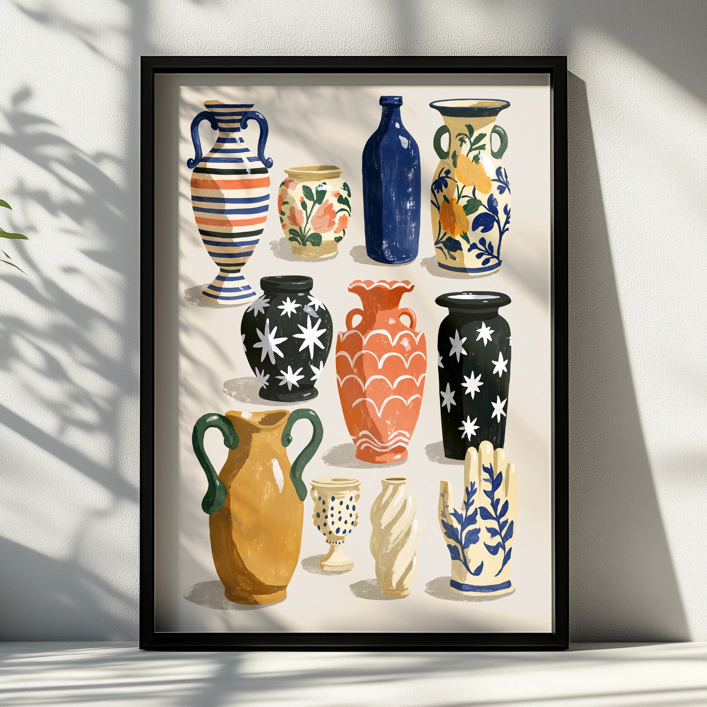 Vases Art Print, Colourful Decor, Modern Illustration, Minimalist Style, Perfect Wall Art