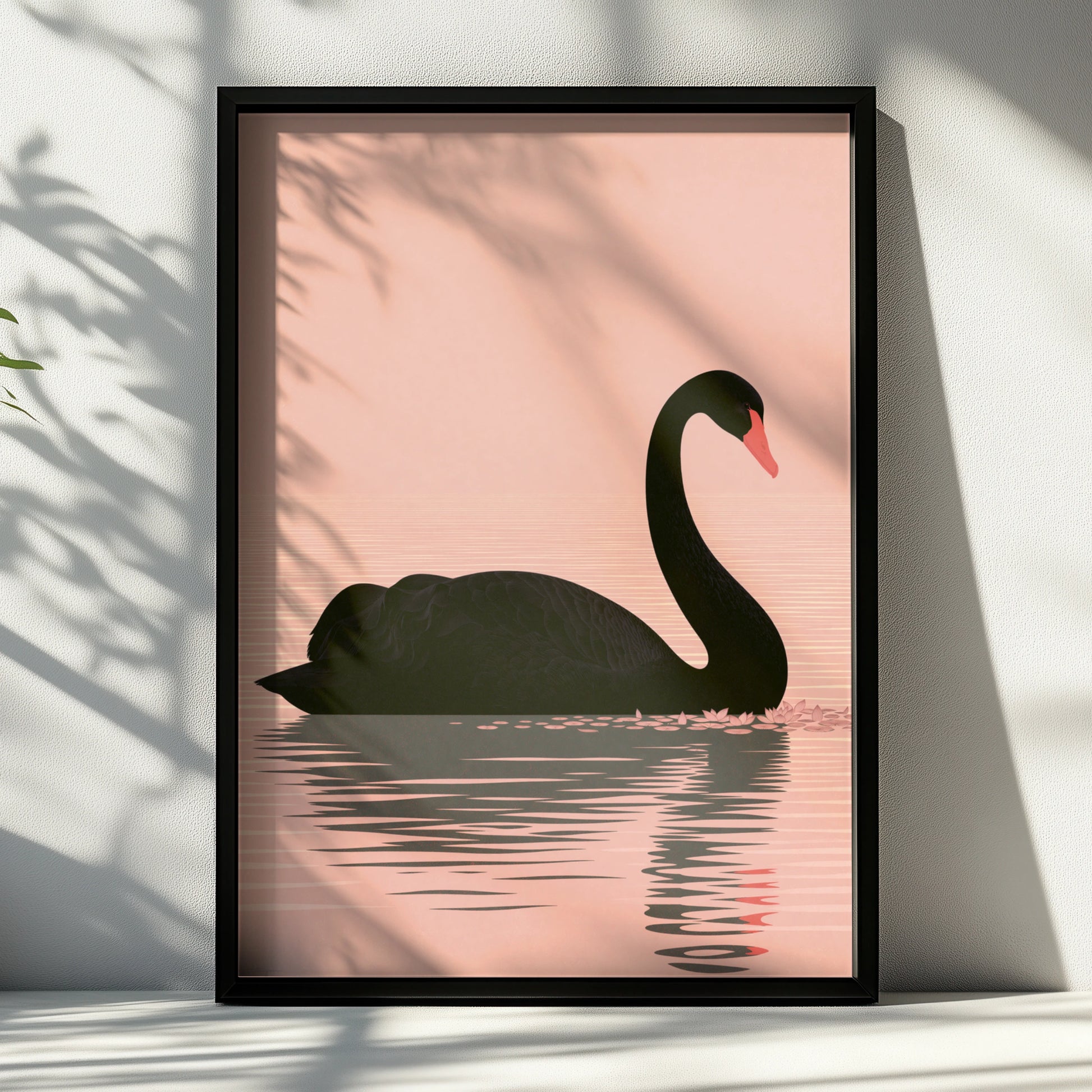 Black Swan Print, Stunning Wildlife Art, Modern Minimalist Decor, Elegant Wall Art
