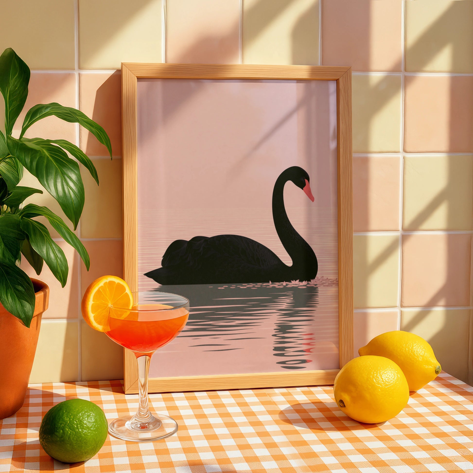 Black Swan Print, Stunning Wildlife Art, Modern Minimalist Decor, Elegant Wall Art