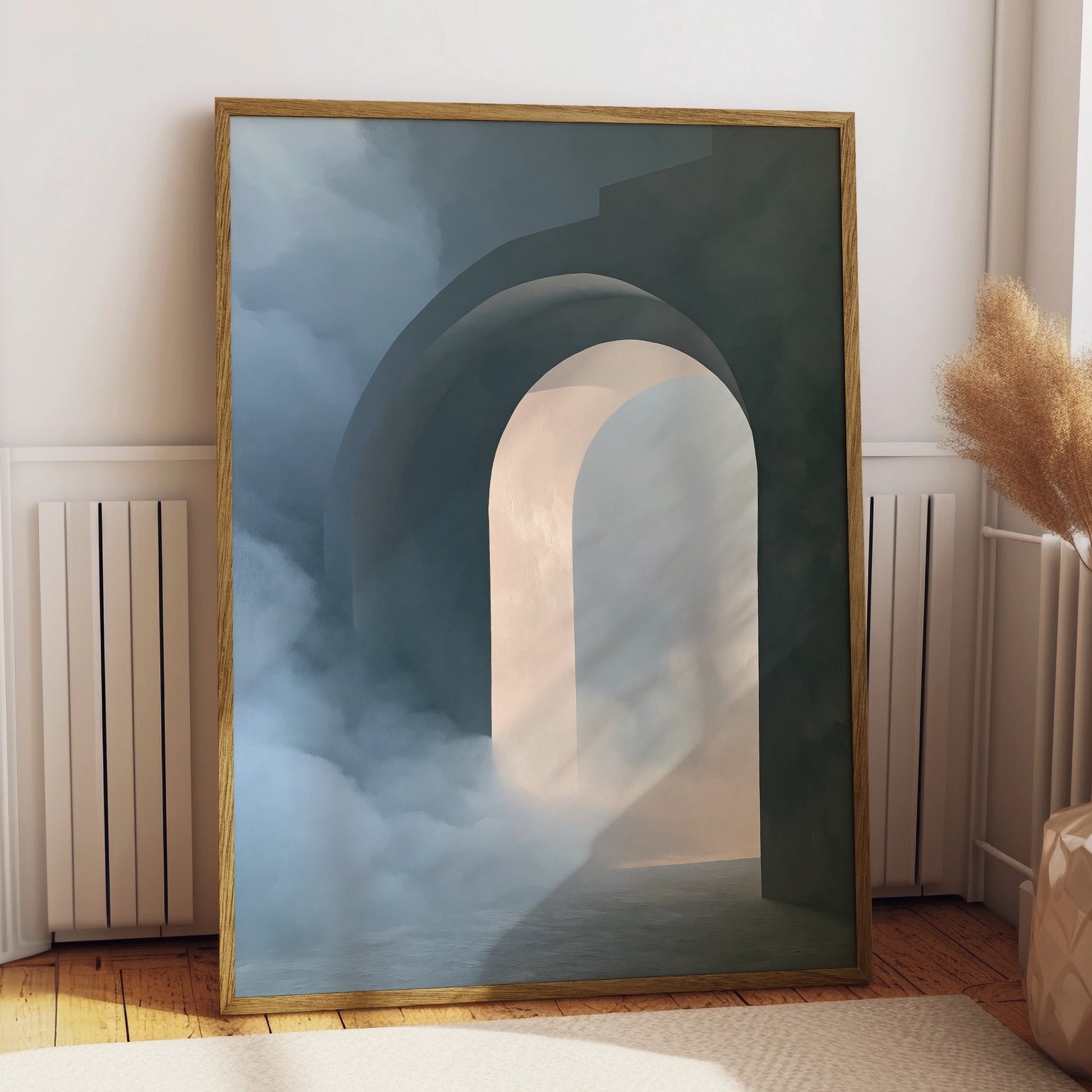 Abstract Arch Wall Art Poster, Dreamy Cloud Architectural Print, Minimalist