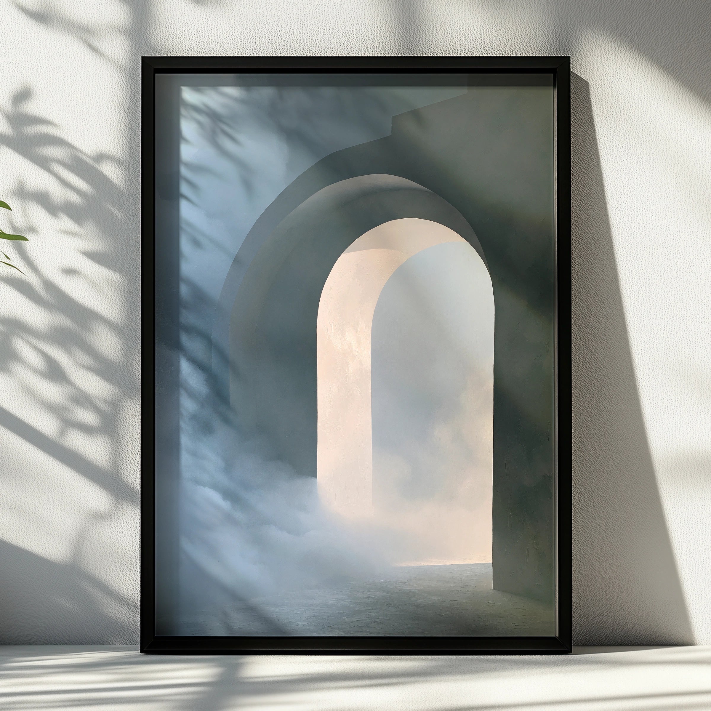 Abstract Arch Wall Art Poster, Dreamy Cloud Architectural Print, Minimalist