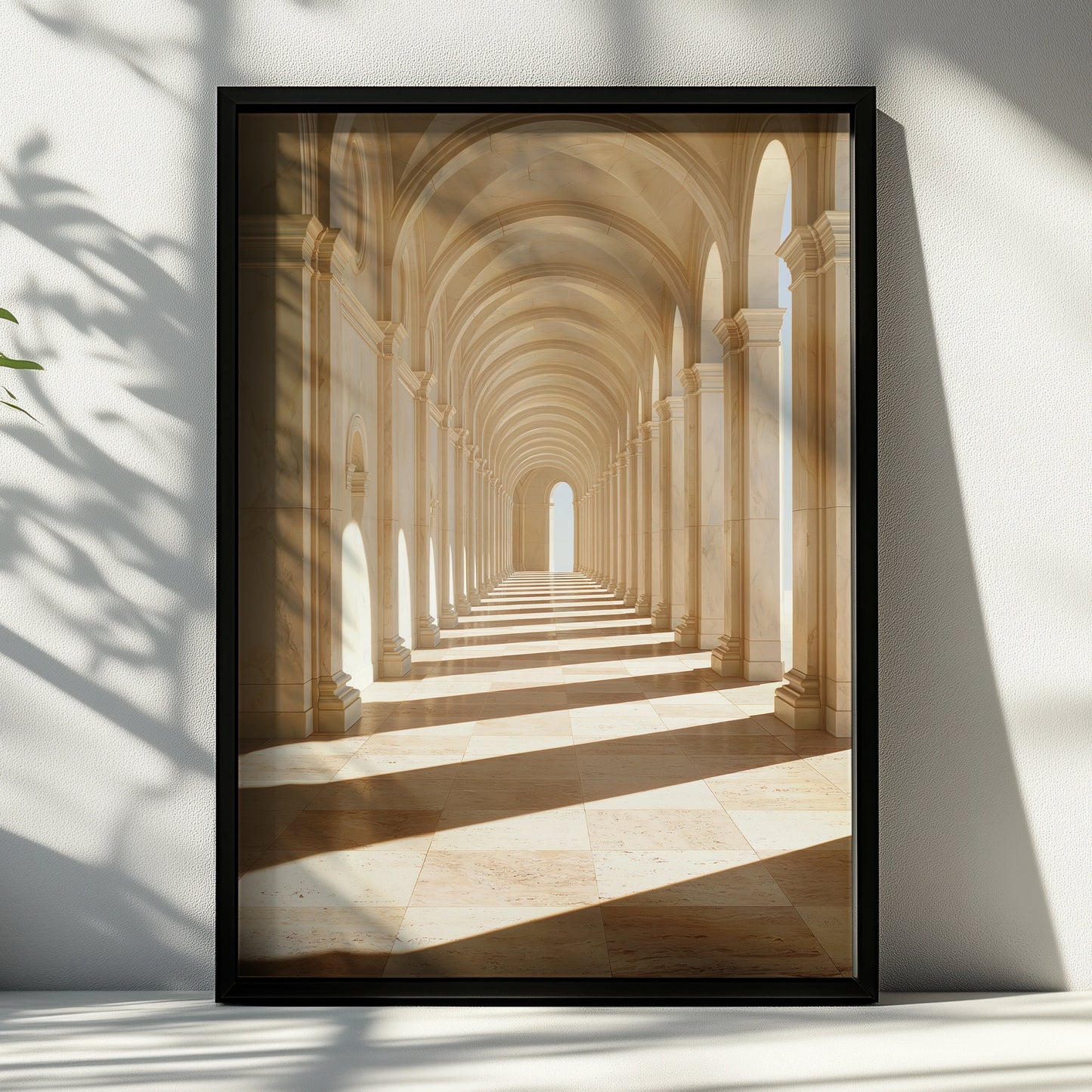 Travertine Hallway Arch Corridor Wall Art Poster, Classical Architecture Print