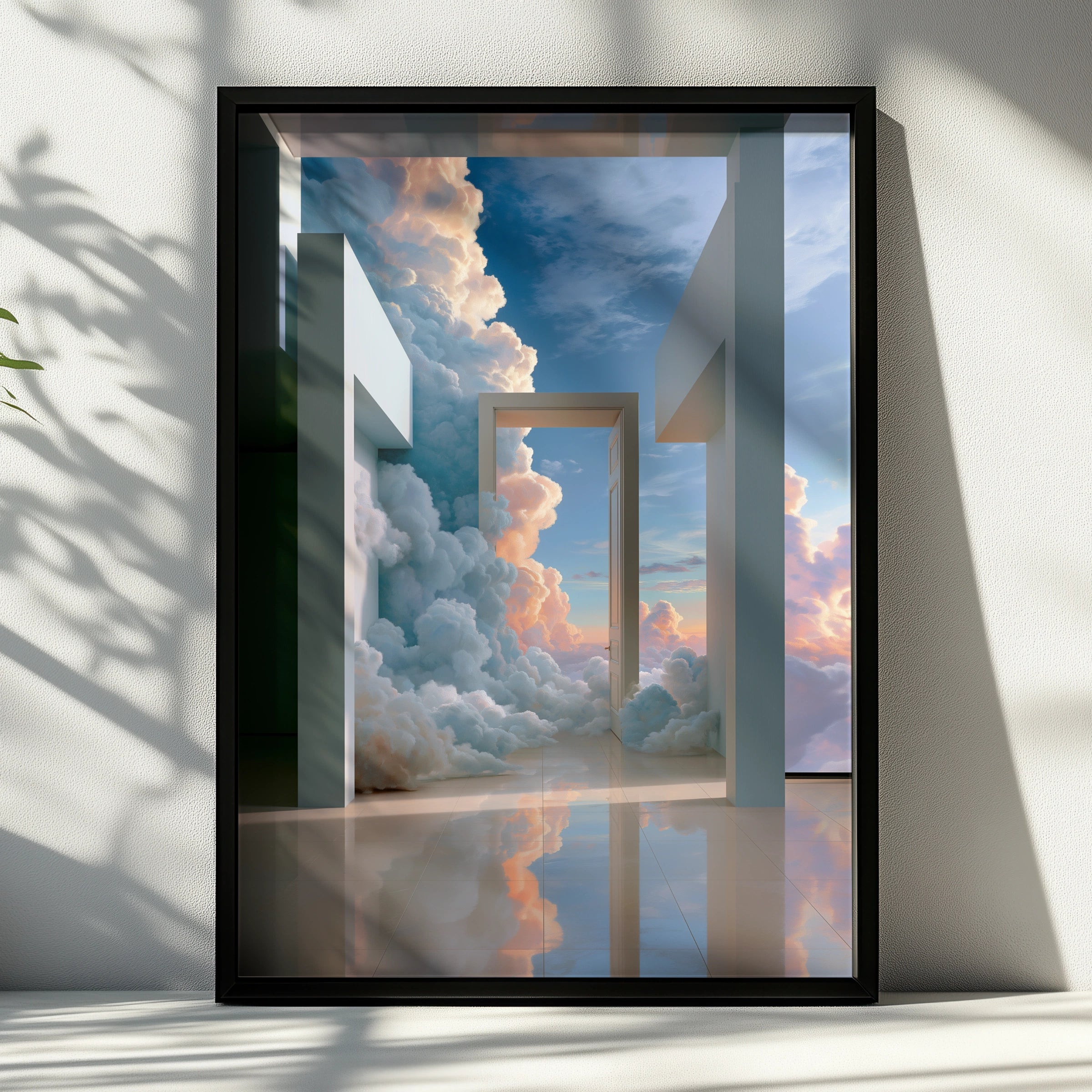 Heavenly Passageway Cloud Door Poster, Surreal Sky Art Print, Dreamy