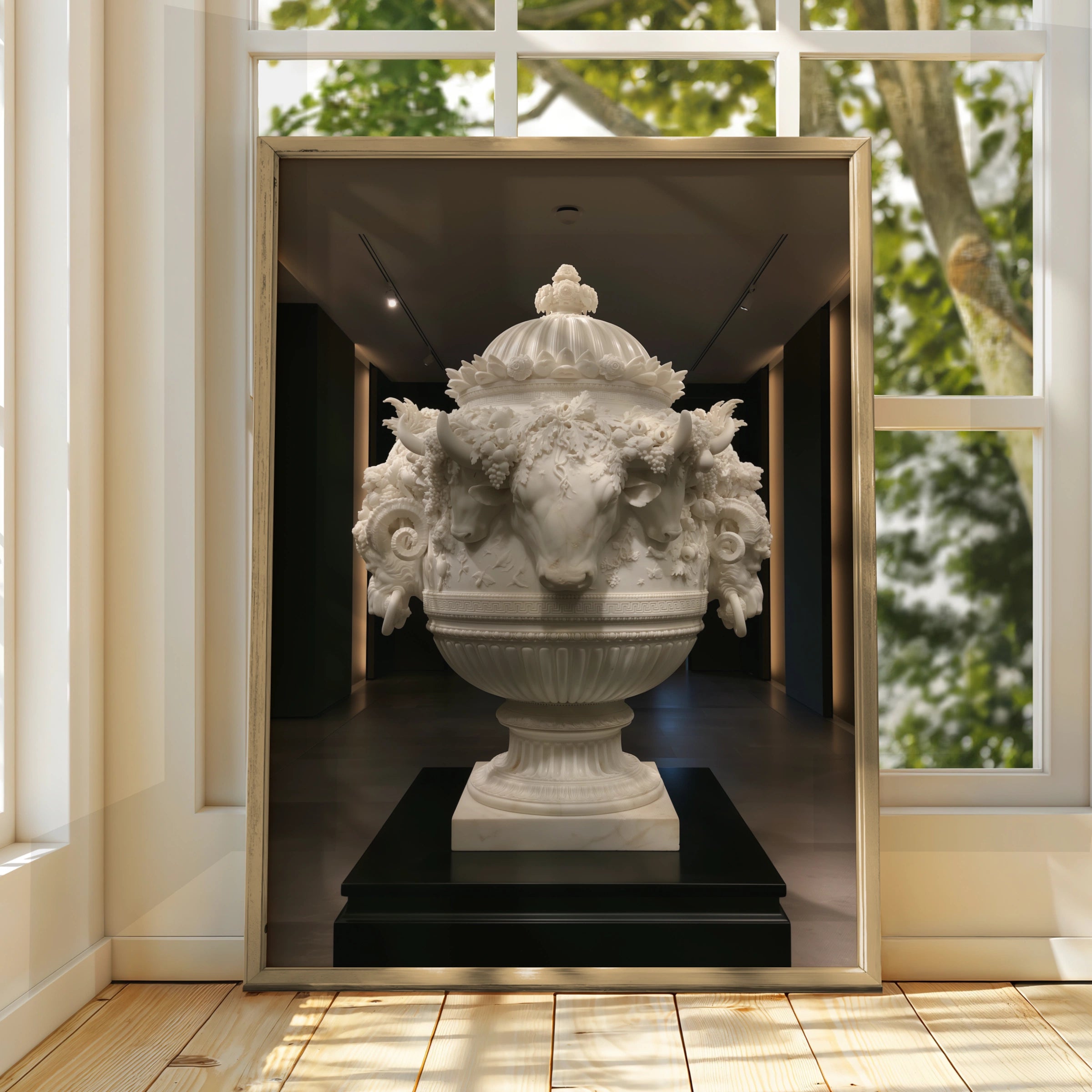 Roman Marble Vase Poster, Classical Urn Sculpture, Neoclassical Wall Art