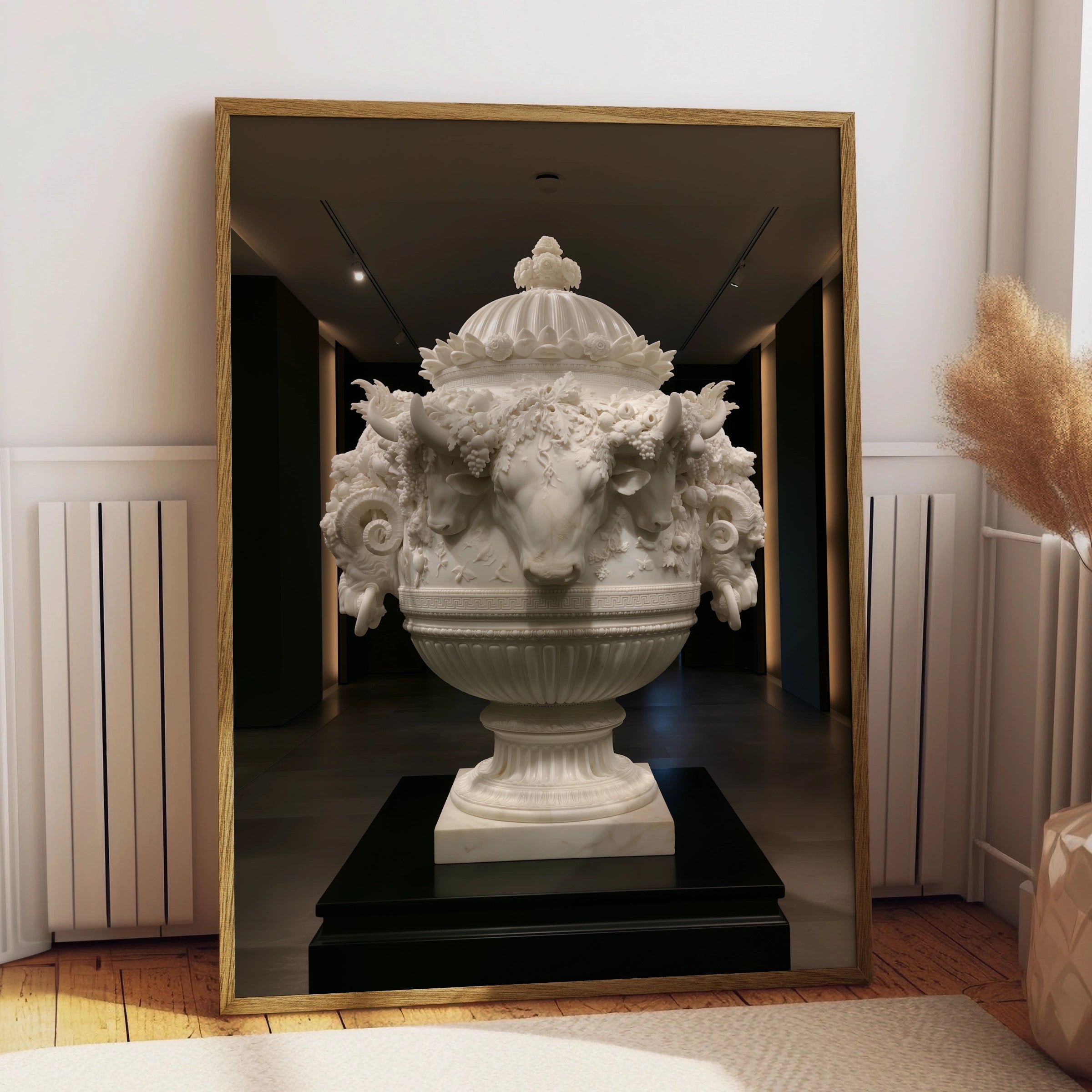 Roman Marble Vase Poster, Classical Urn Sculpture, Neoclassical Wall Art