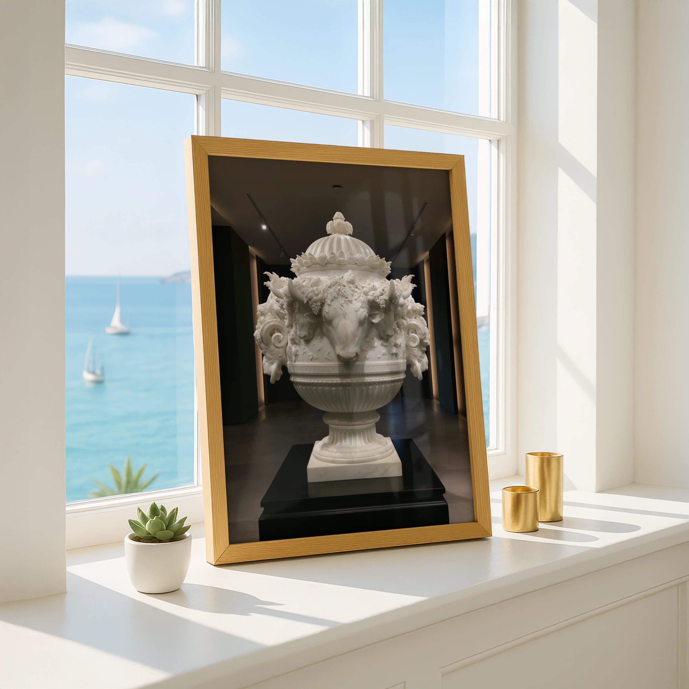 Roman Marble Vase Poster, Classical Urn Sculpture, Neoclassical Wall Art