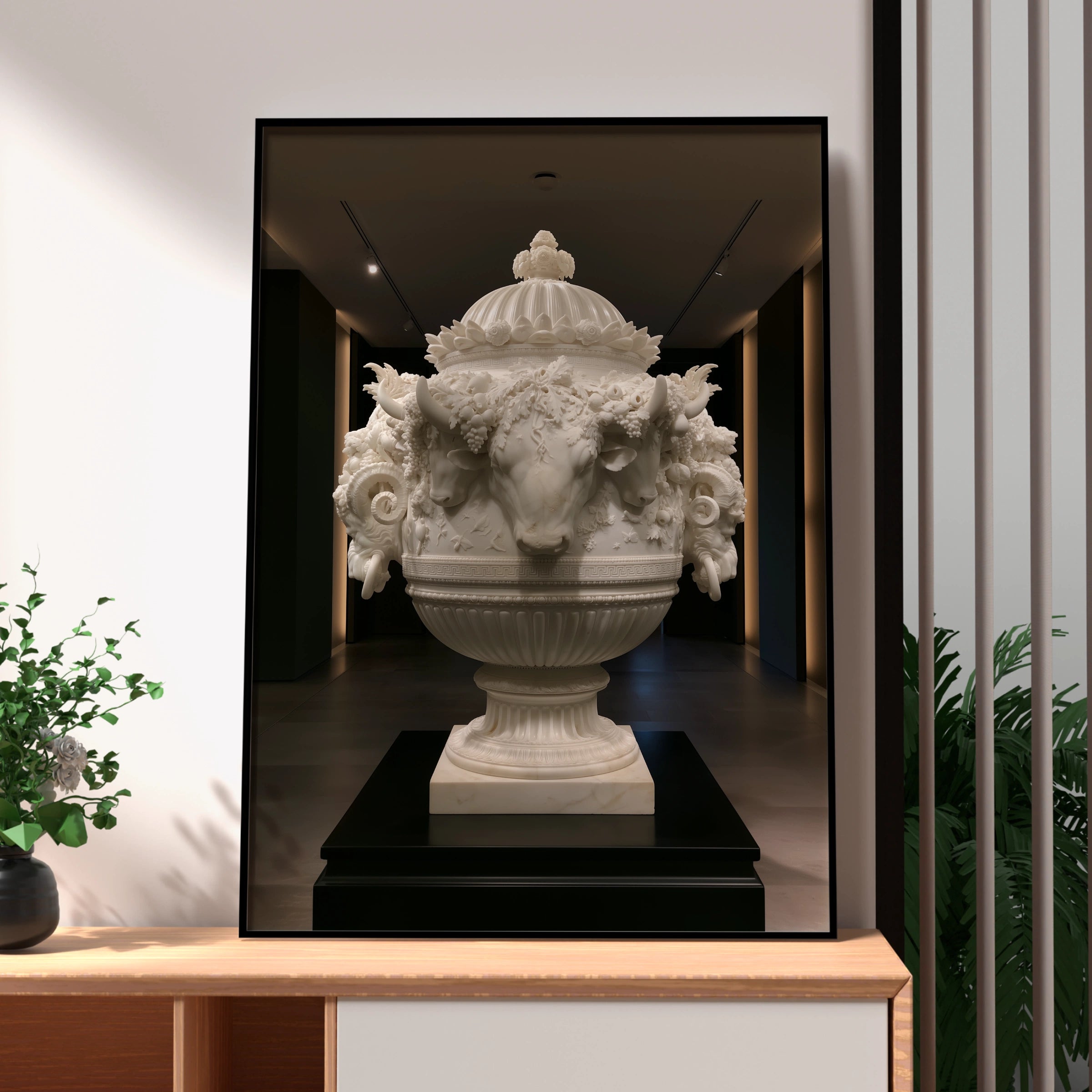 Roman Marble Vase Poster, Classical Urn Sculpture, Neoclassical Wall Art