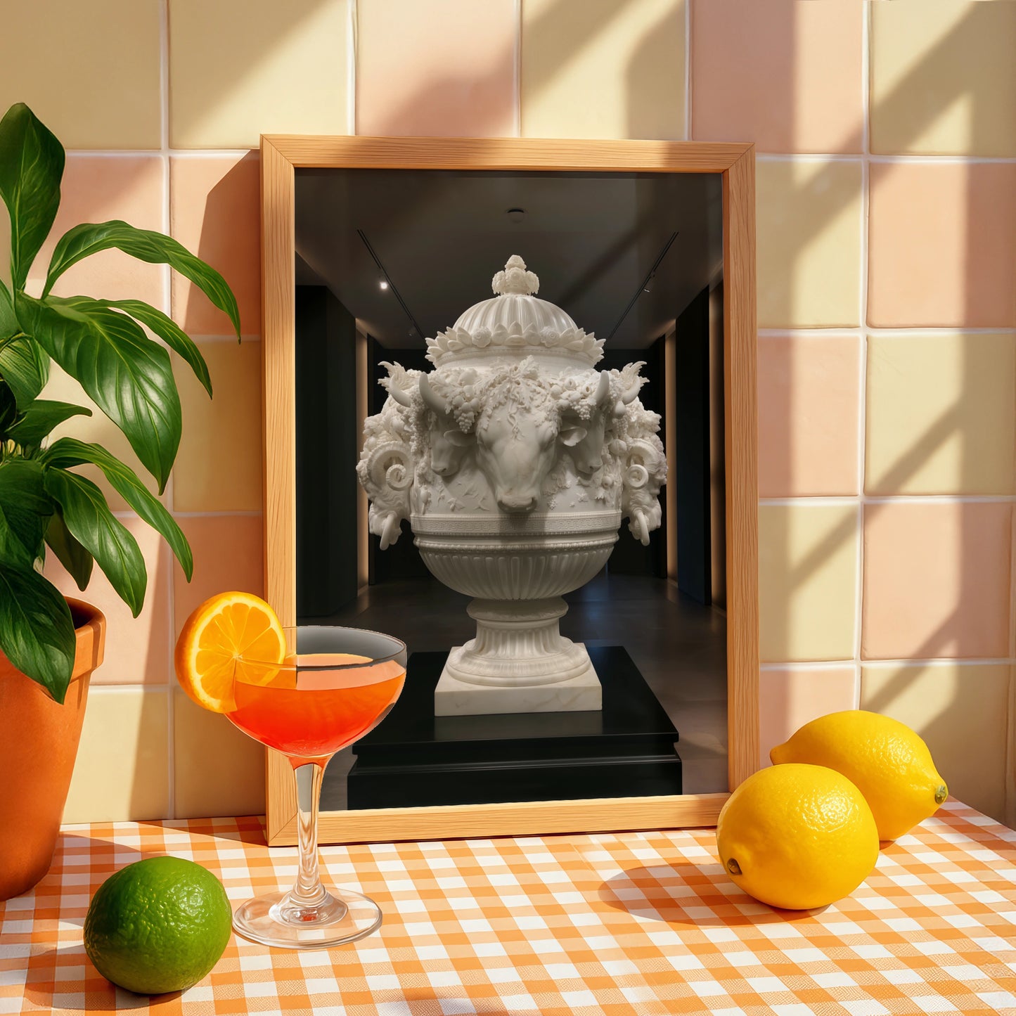 Roman Marble Vase Poster, Classical Urn Sculpture, Neoclassical Wall Art