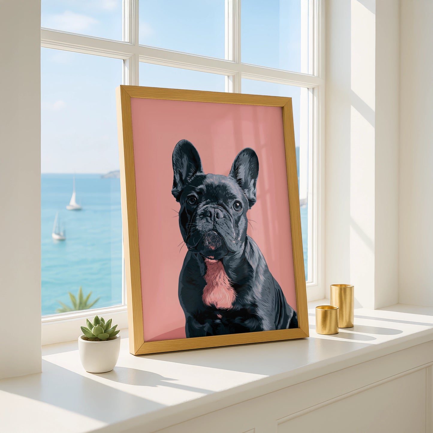 French Bulldog Poster, Pink Pop Art Print, Modern Dog Wall Art