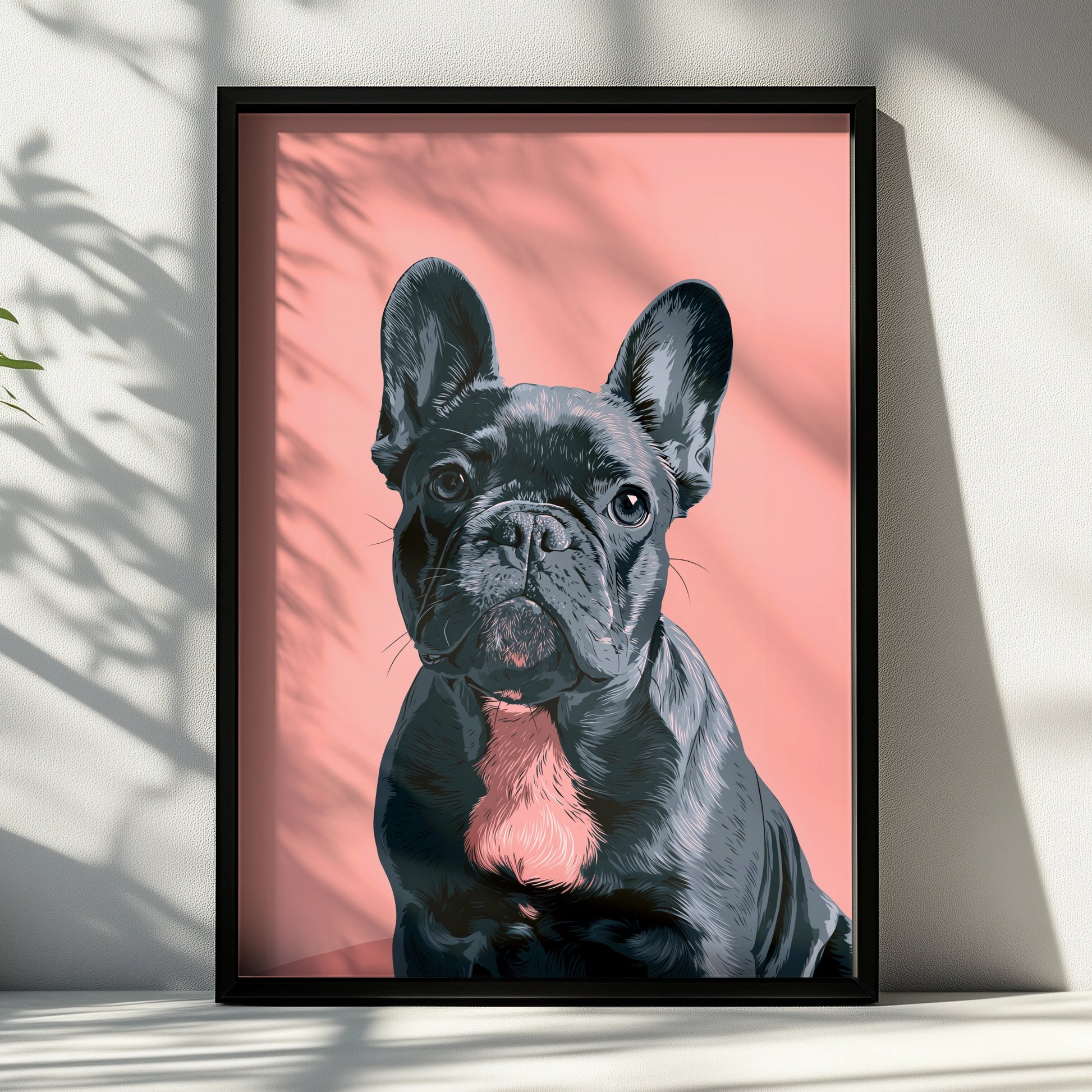 French Bulldog Poster, Pink Pop Art Print, Modern Dog Wall Art