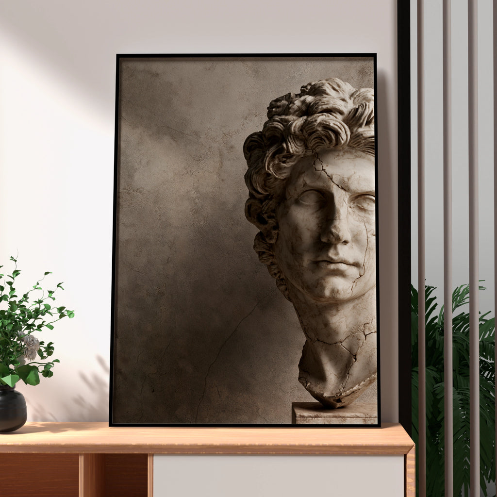 Roman Marble Bust Poster, Classical Sculpture Wall Art, Neoclassical Print