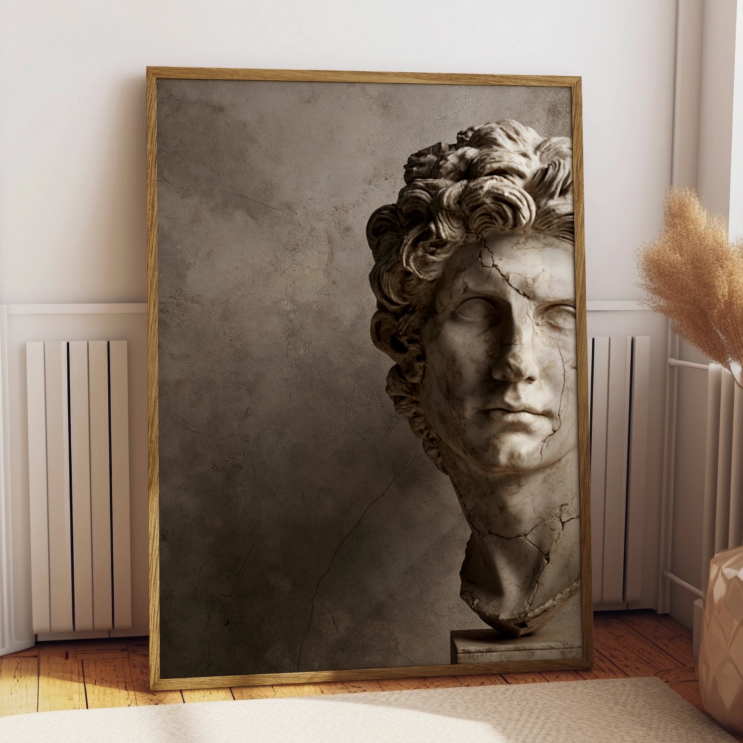 Roman Marble Bust Poster, Classical Sculpture Wall Art, Neoclassical Print