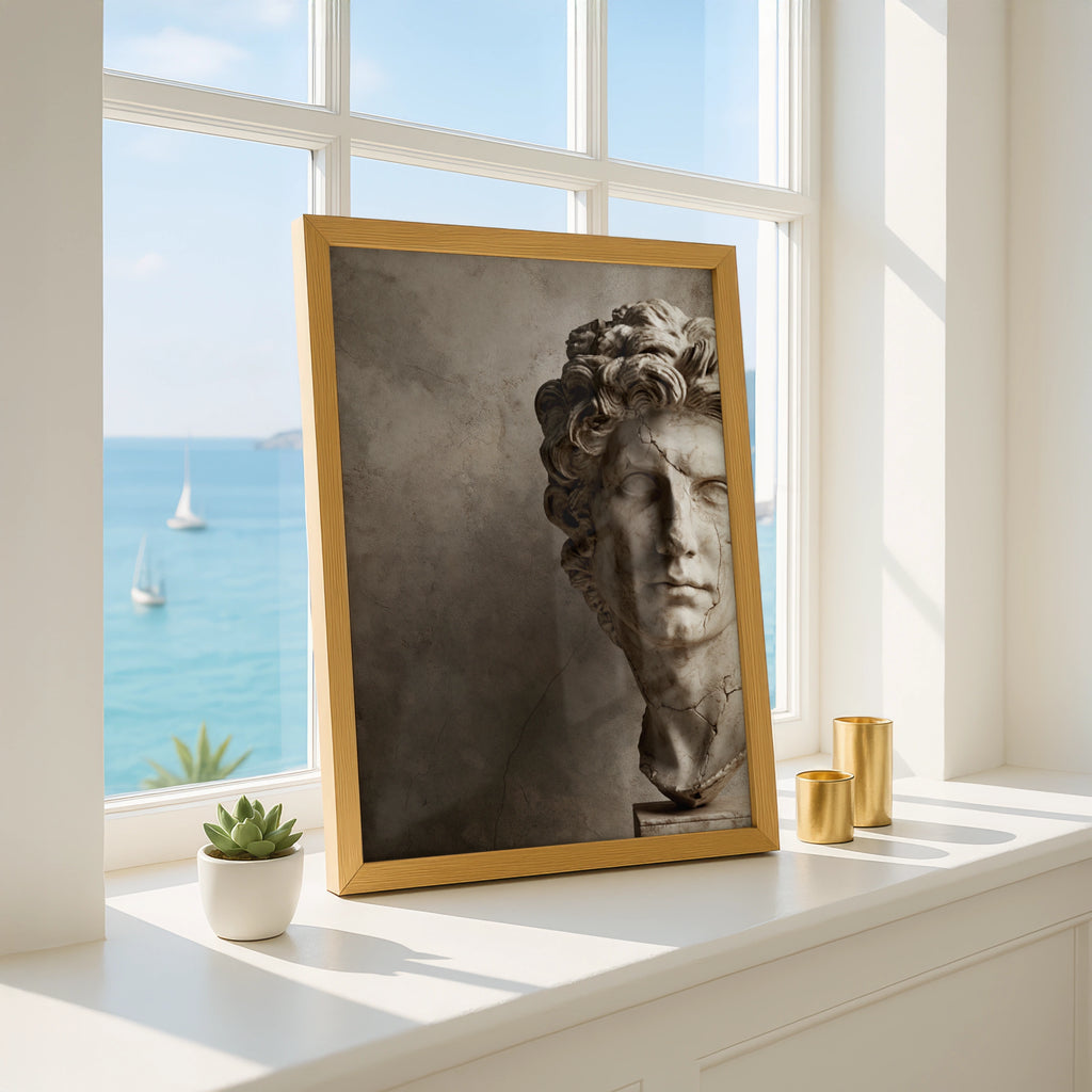 Roman Marble Bust Poster, Classical Sculpture Wall Art, Neoclassical Print