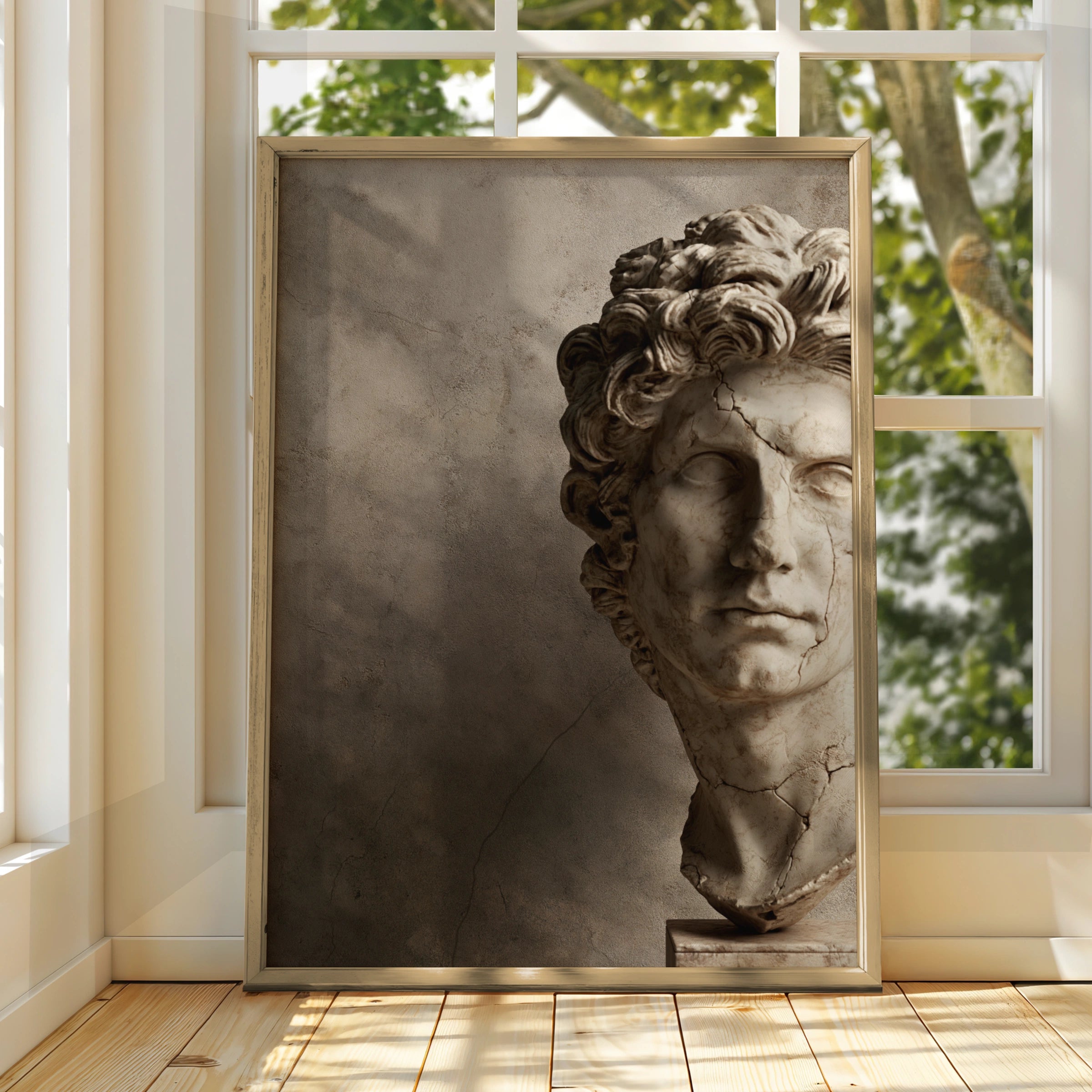 Roman Marble Bust Poster, Classical Sculpture Wall Art, Neoclassical Print