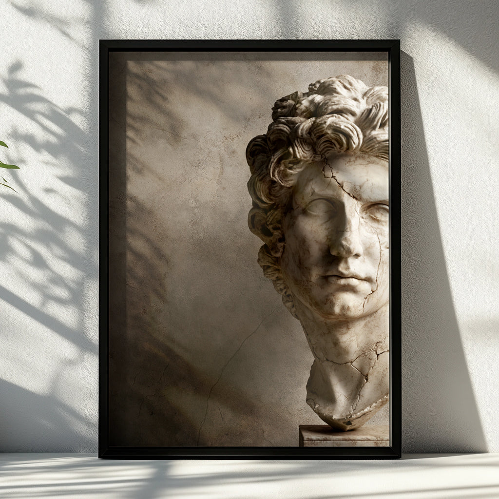 Roman Marble Bust Poster, Classical Sculpture Wall Art, Neoclassical Print