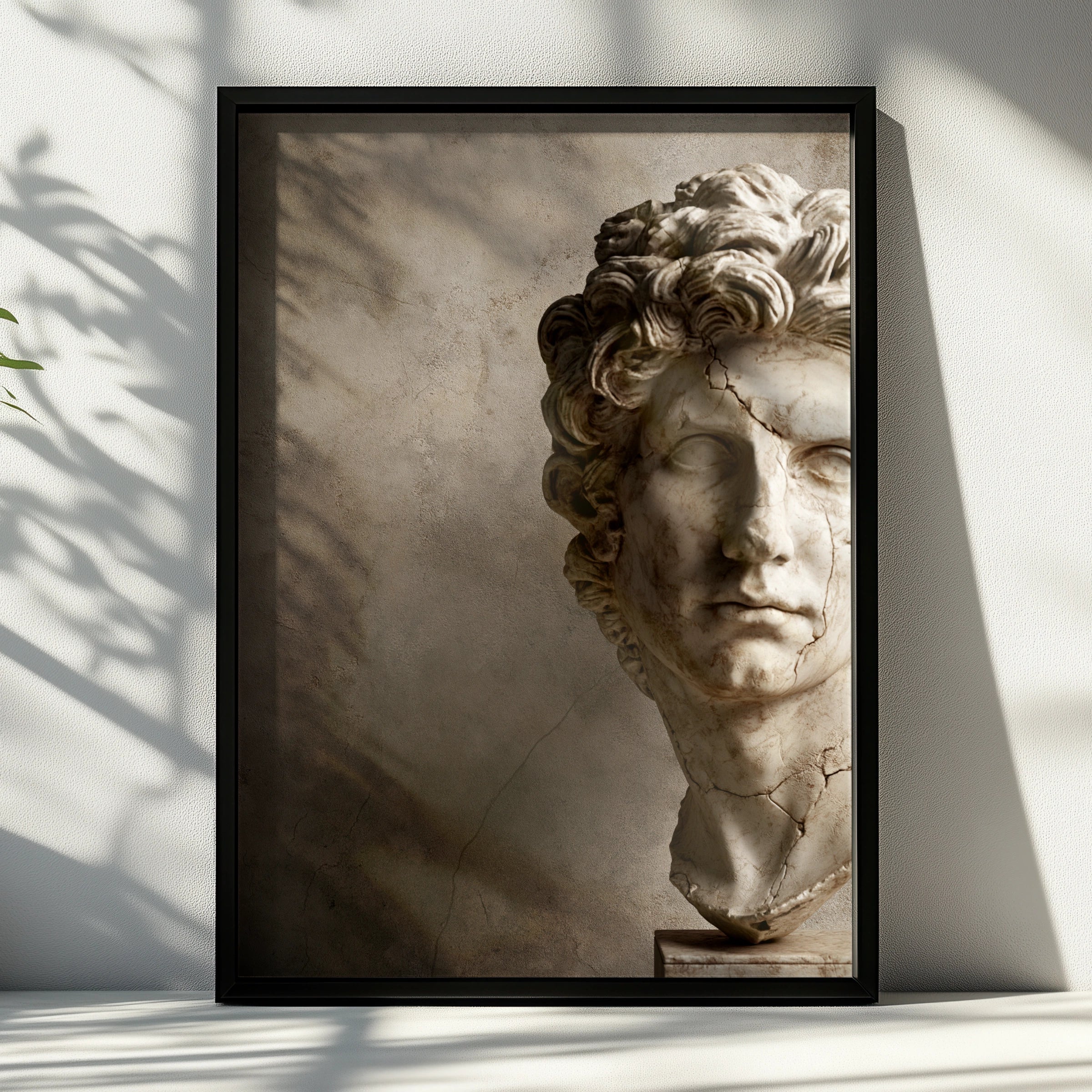 Roman Marble Bust Poster, Classical Sculpture Wall Art, Neoclassical Print