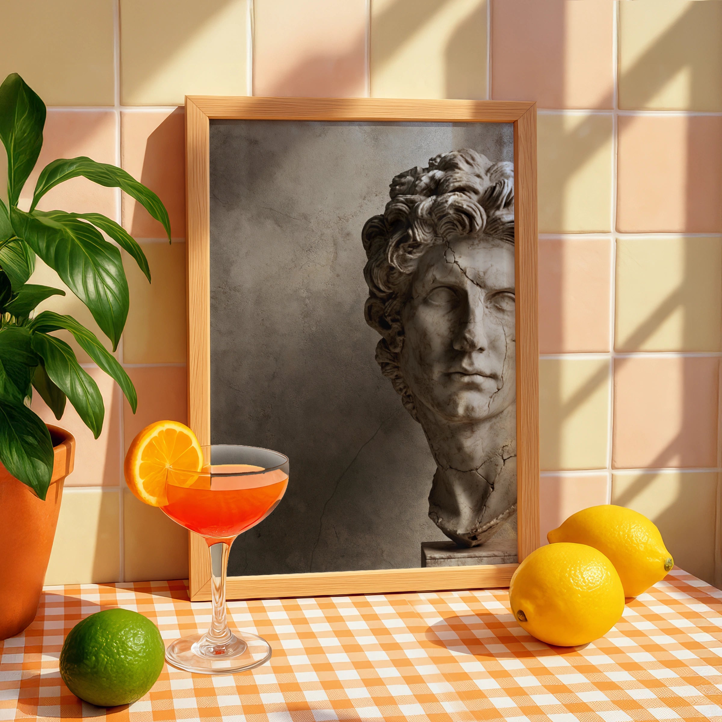 Roman Marble Bust Poster, Classical Sculpture Wall Art, Neoclassical Print