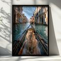 Capybara Venice Canal Poster, Gondola Wall Art, Funny Animal Print
