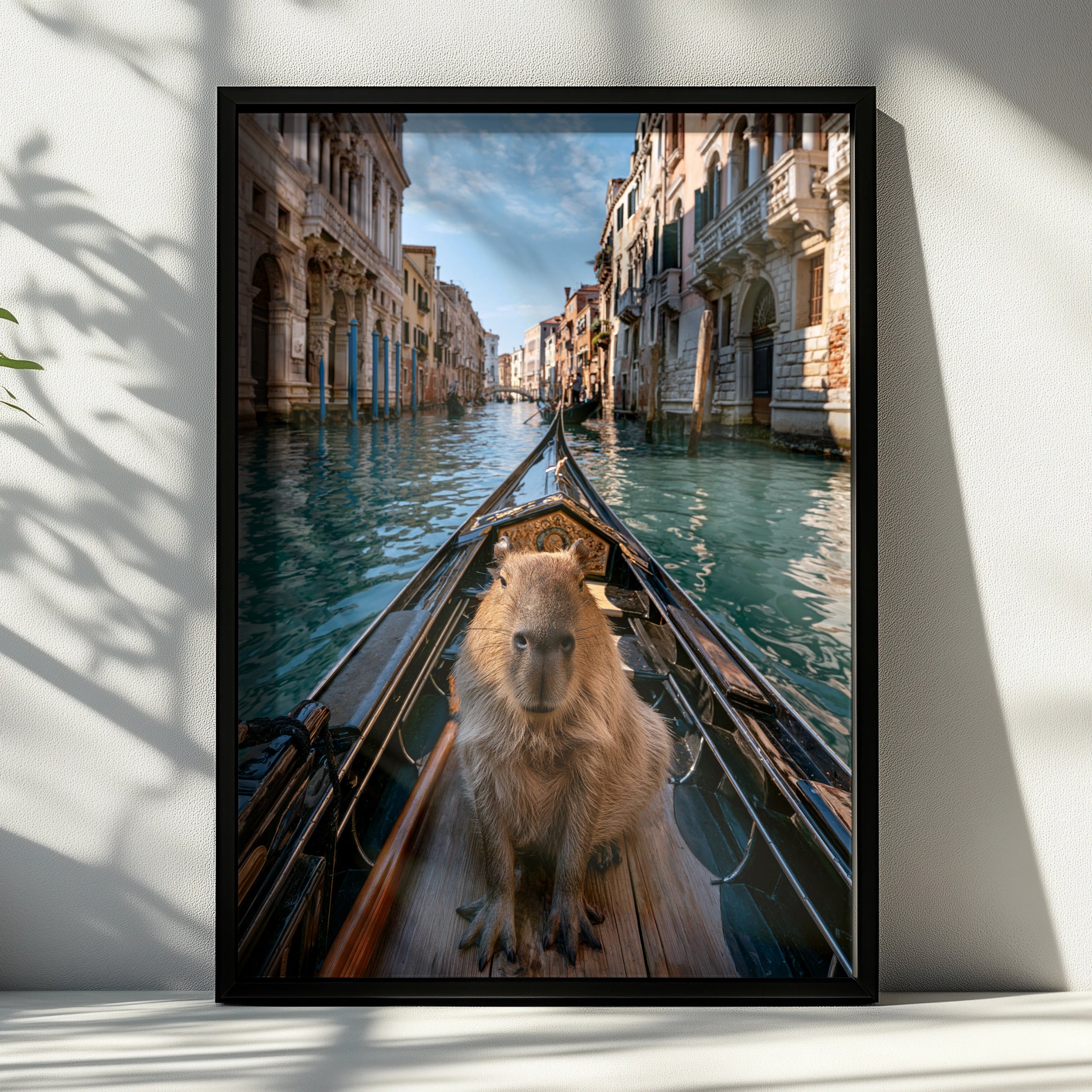 Capybara Venice Canal Poster, Gondola Wall Art, Funny Animal Print