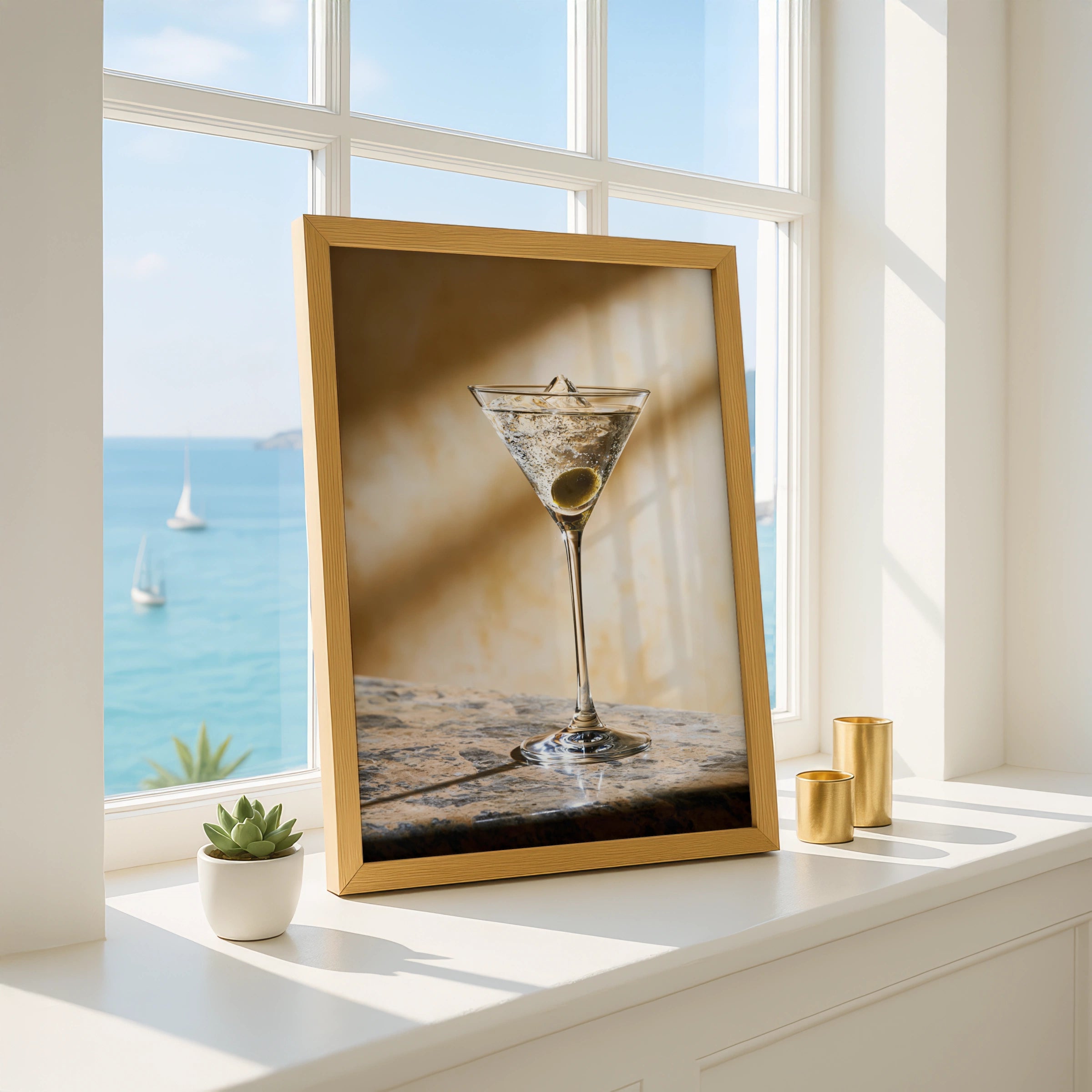 Martini Cocktail Print, Olive Glass Wall Art, Bar Photography Poster