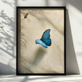 Blue Morpho Butterfly Wall Art Poster, Elegant Nature Print