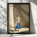 Fashion Woman Blue Oversized Bag Poster, Minimalist Style Print