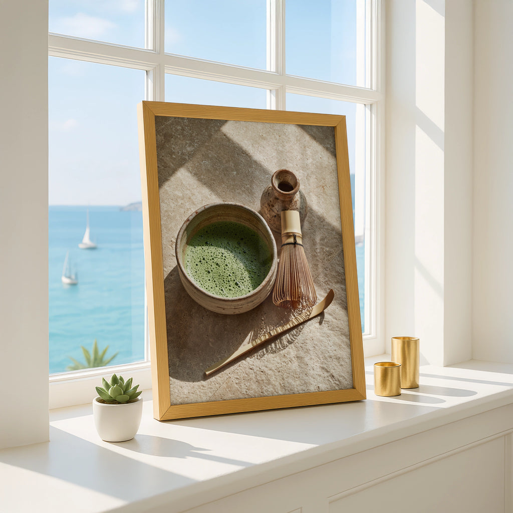 Matcha Ritual Poster, Japanese Tea Ceremony Wall Art, Zen Kitchen Print