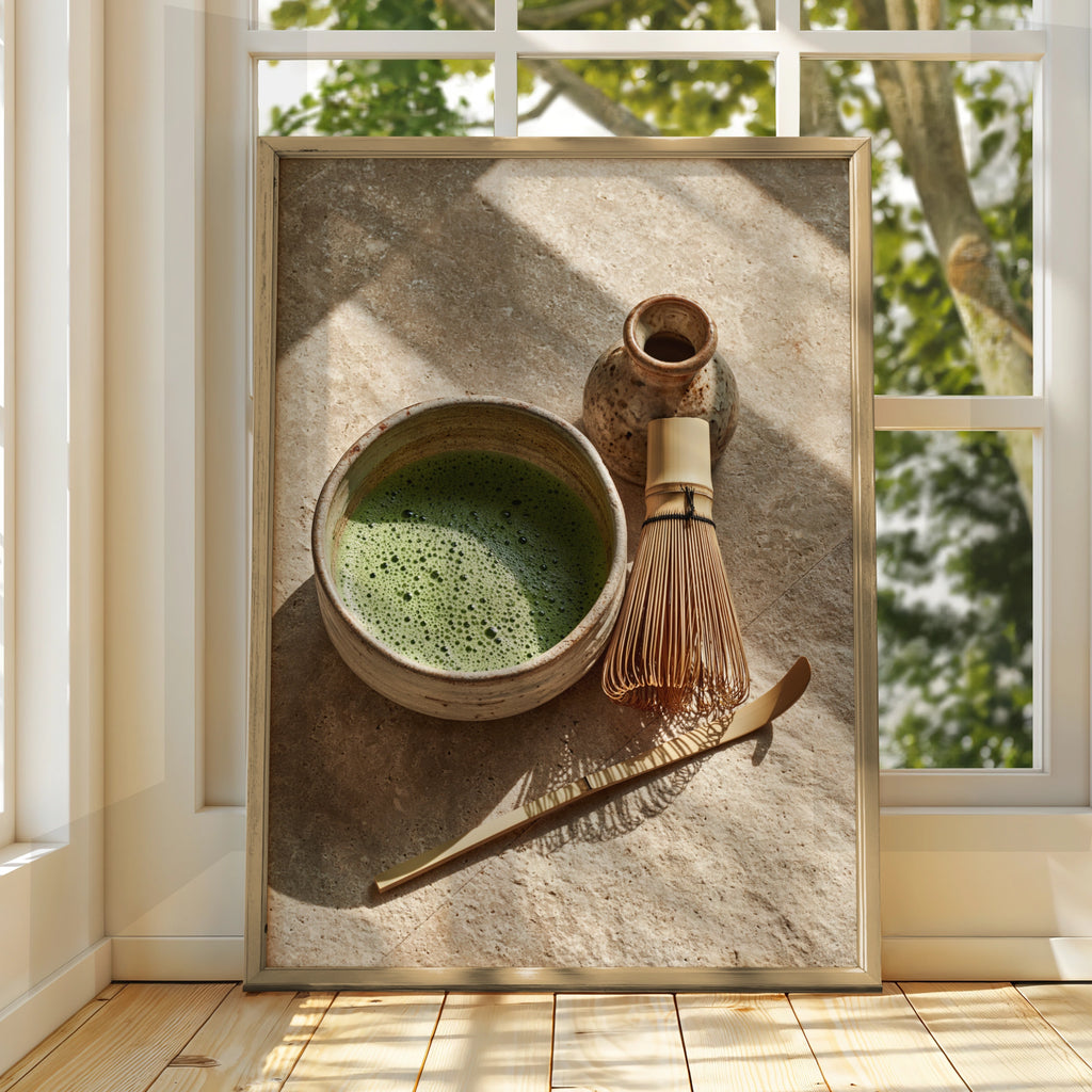 Matcha Ritual Poster, Japanese Tea Ceremony Wall Art, Zen Kitchen Print