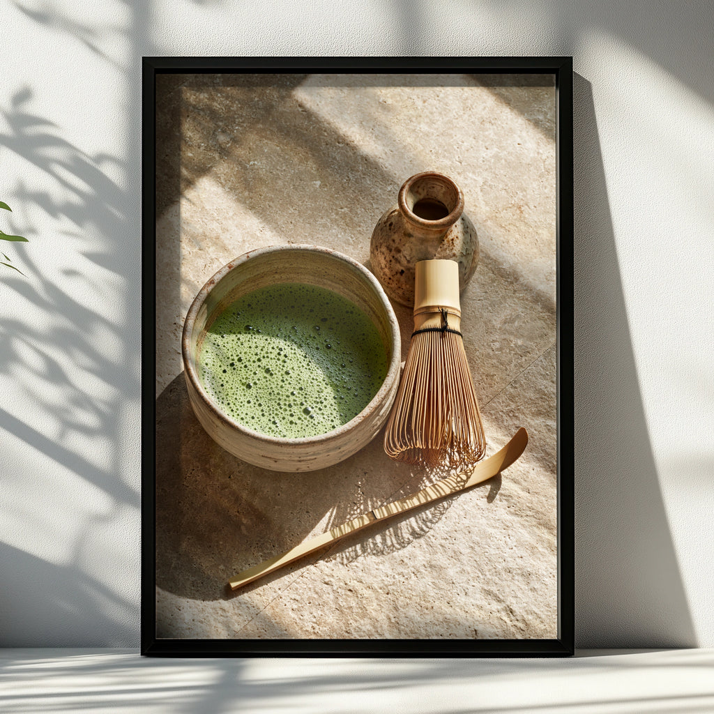 Matcha Ritual Poster, Japanese Tea Ceremony Wall Art, Zen Kitchen Print