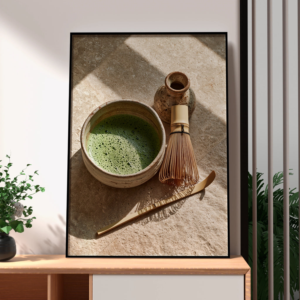 Matcha Ritual Poster, Japanese Tea Ceremony Wall Art, Zen Kitchen Print