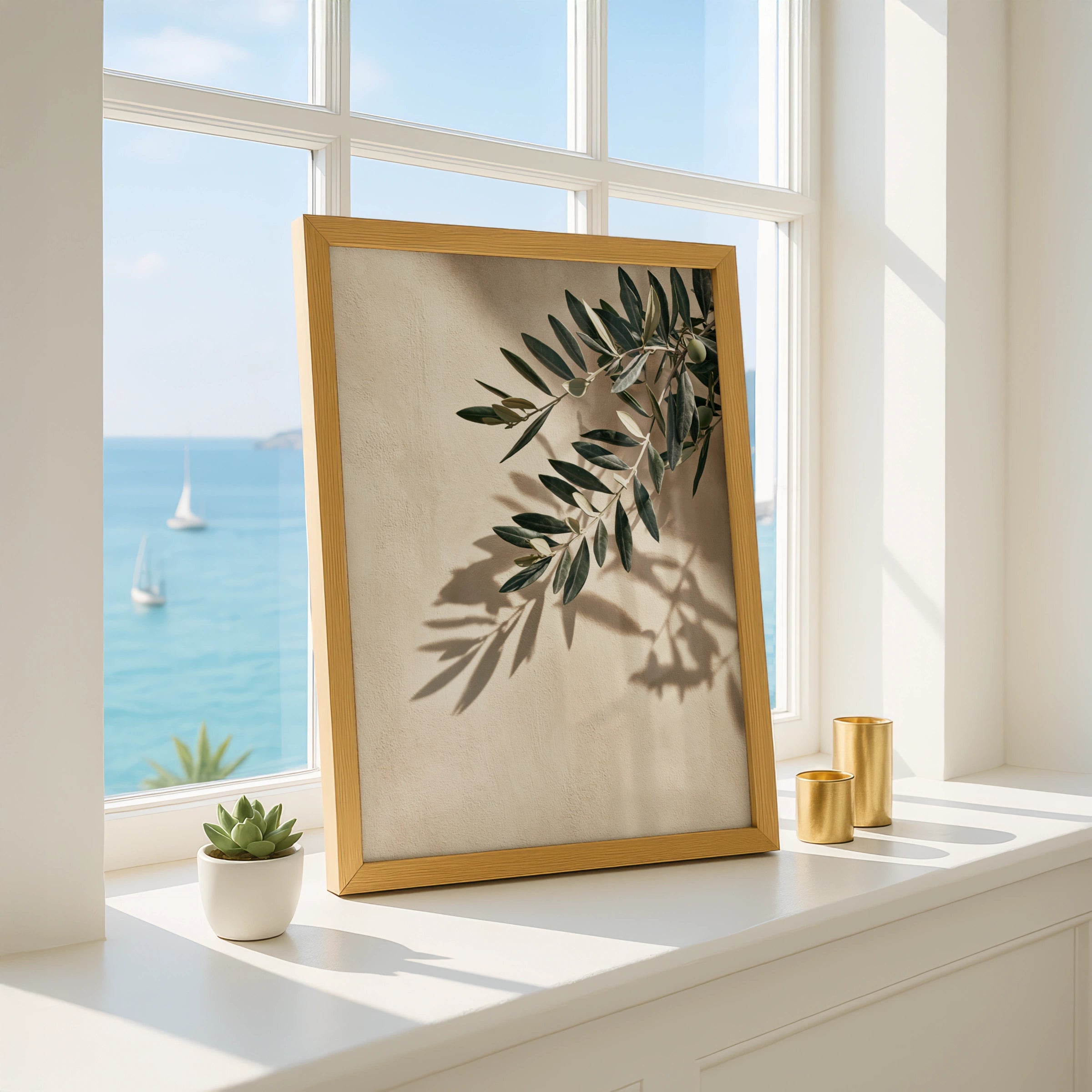 Olive Branch Wall Art Poster, Botanical Print, Minimalist Nature Photography