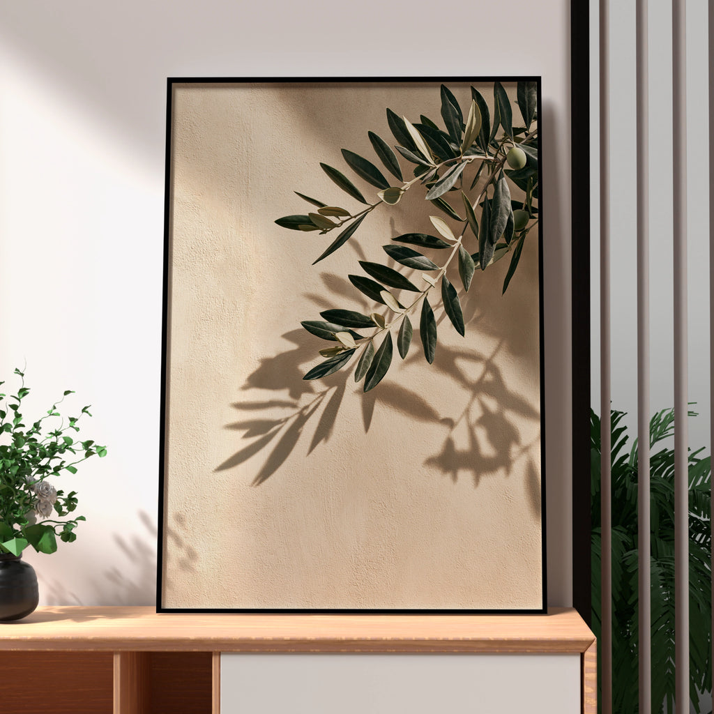 Olive Branch Wall Art Poster, Botanical Print, Minimalist Nature Photography