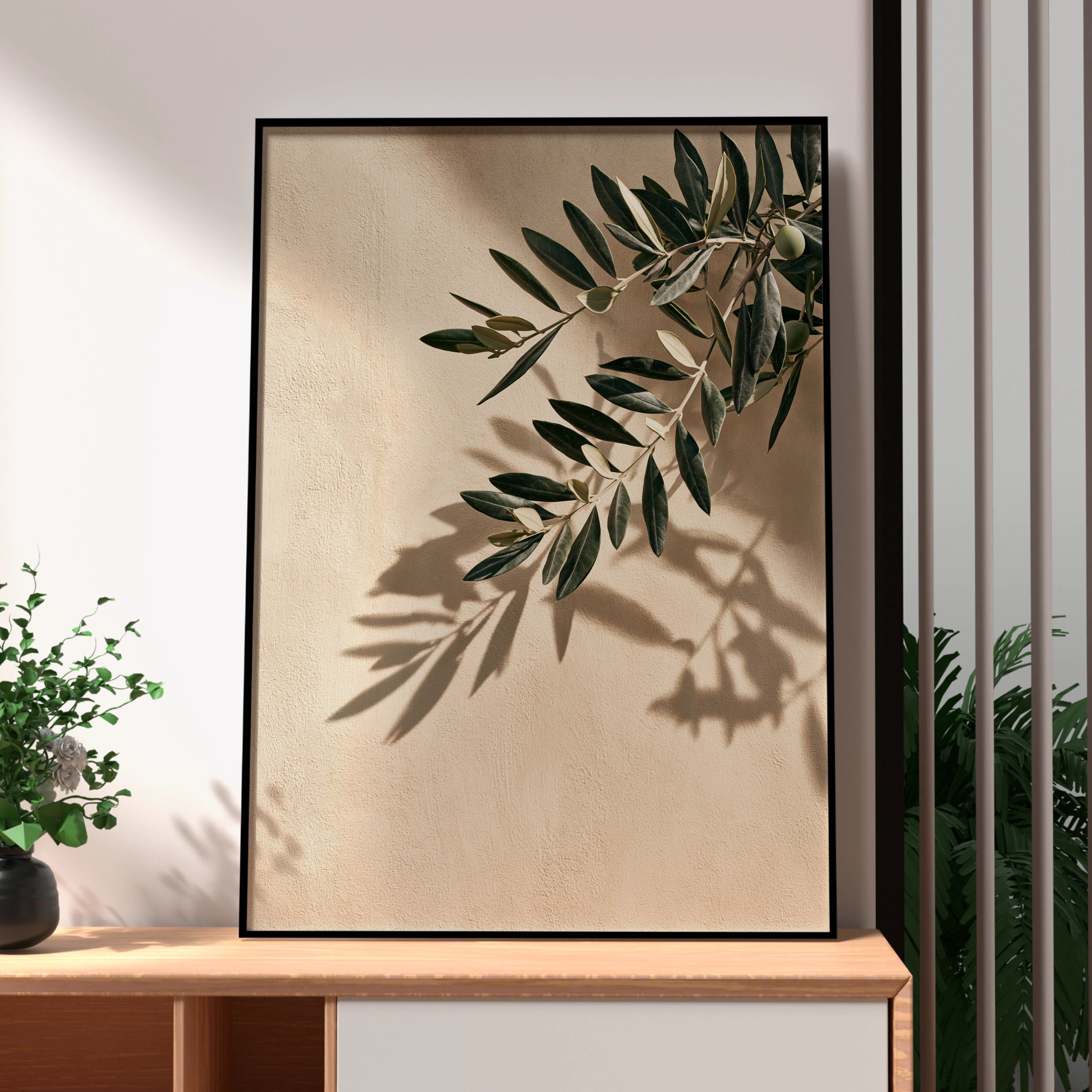 Olive Branch Wall Art Poster, Botanical Print, Minimalist Nature Photography