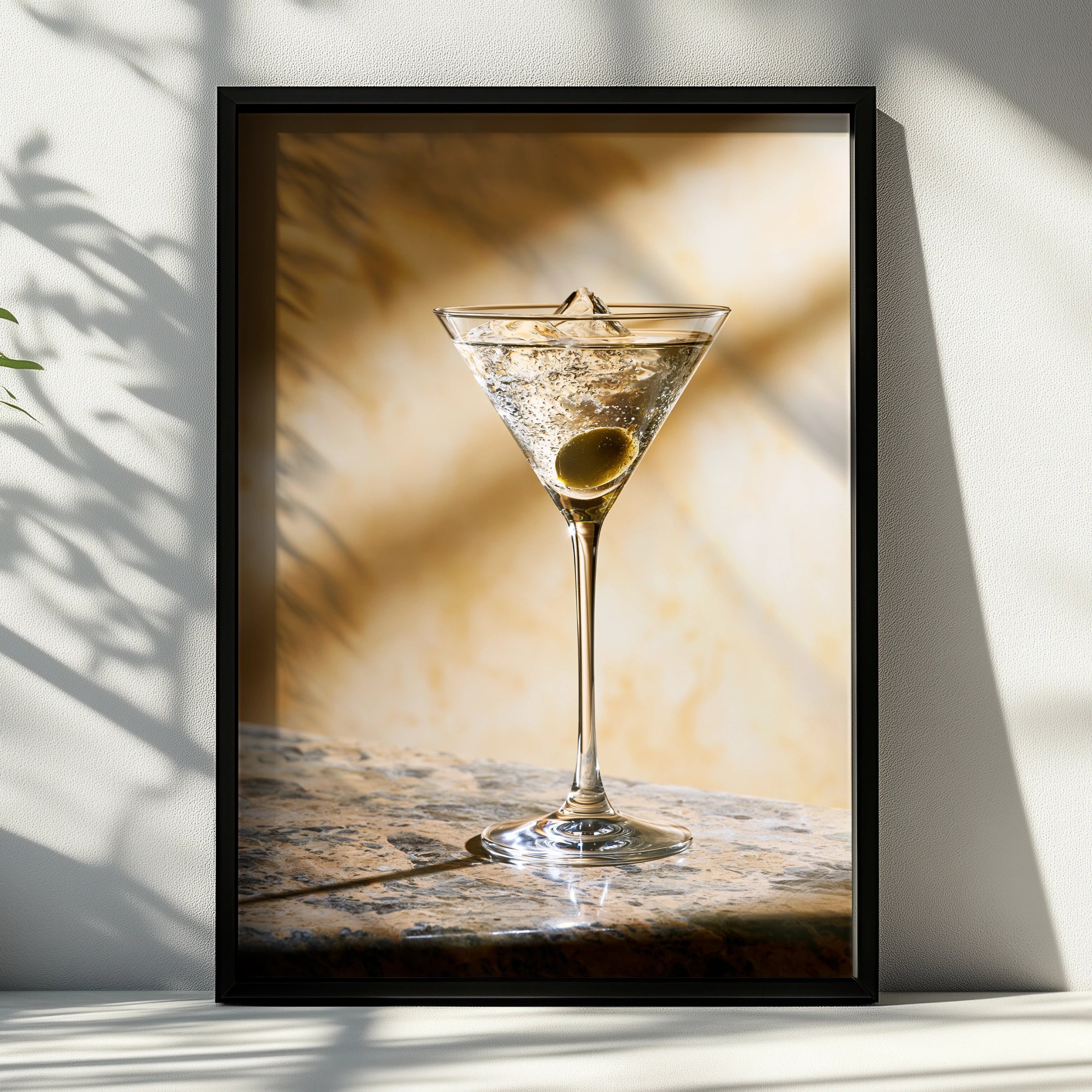 Martini Cocktail Print, Olive Glass Wall Art, Bar Photography Poster