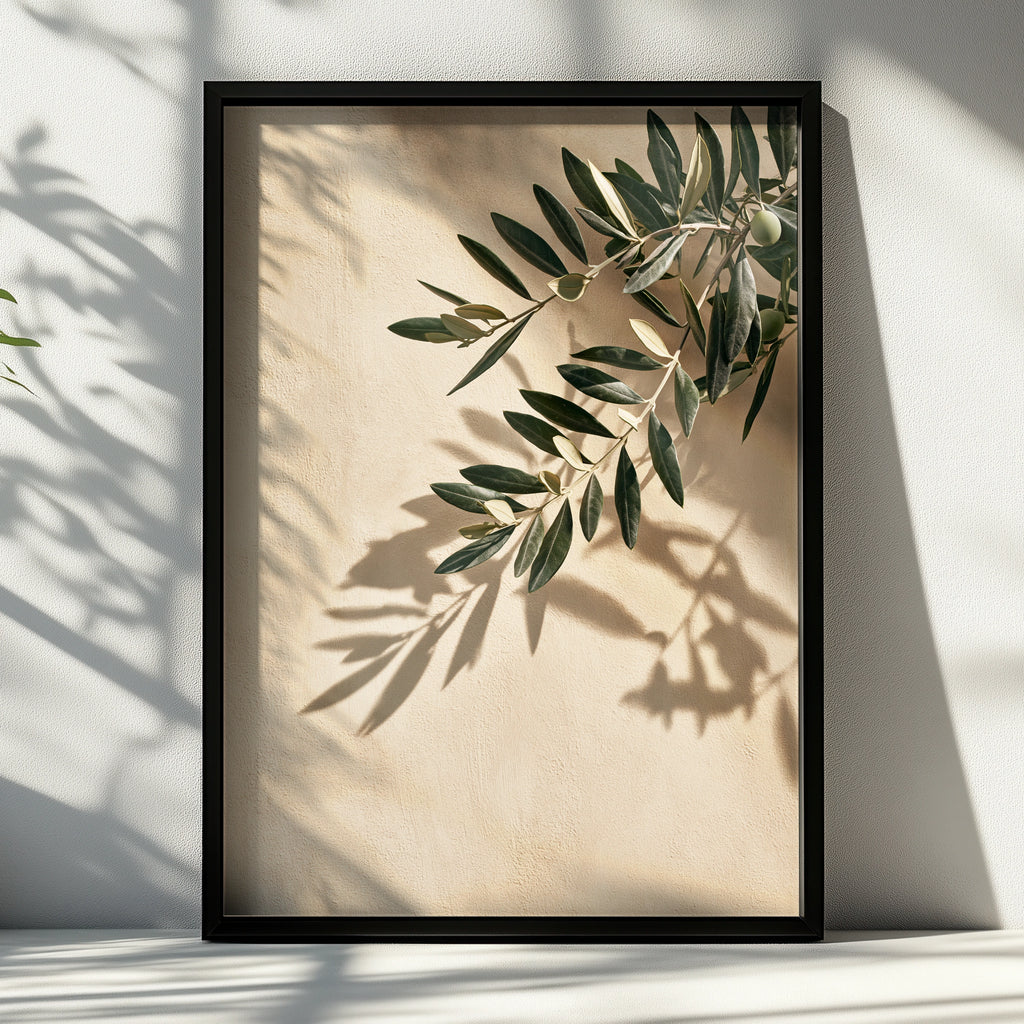 Olive Branch Wall Art Poster, Botanical Print, Minimalist Nature Photography