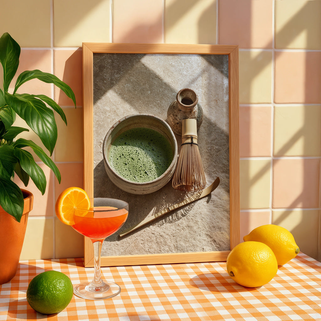 Matcha Ritual Poster, Japanese Tea Ceremony Wall Art, Zen Kitchen Print