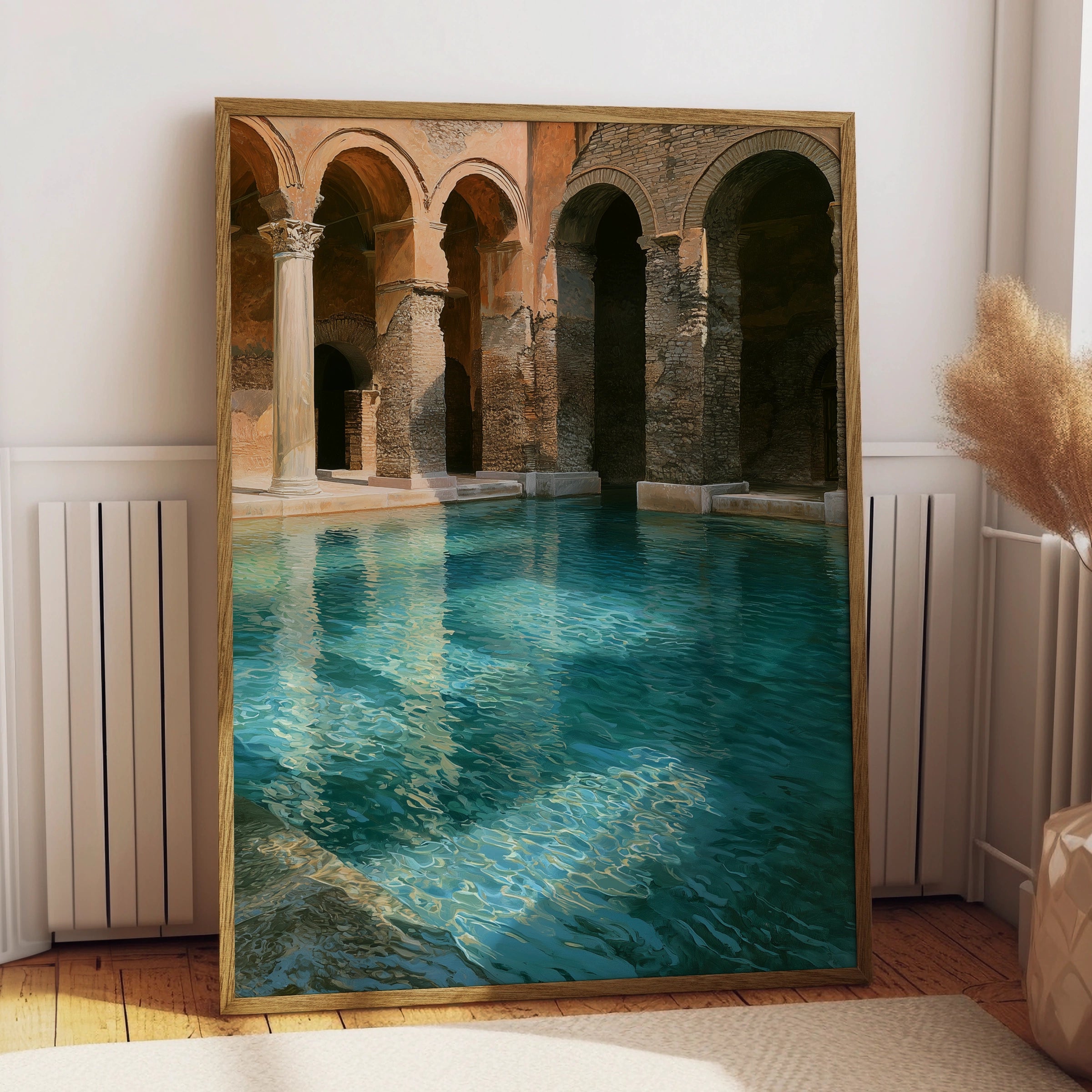 Roman Frigidarium Pool Print, Ancient Baths Wall Art, Classical Architecture Poster