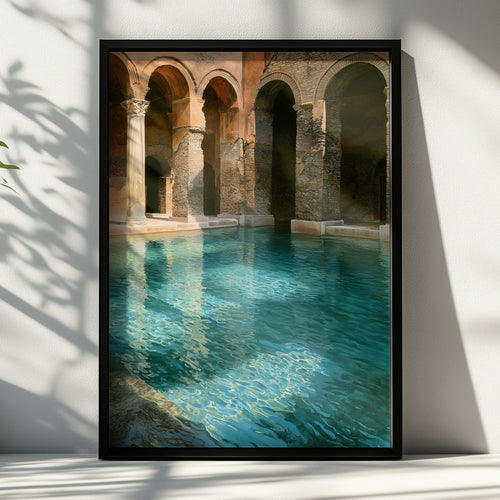 Roman Frigidarium Pool Print, Ancient Baths Wall Art, Classical Architecture Poster