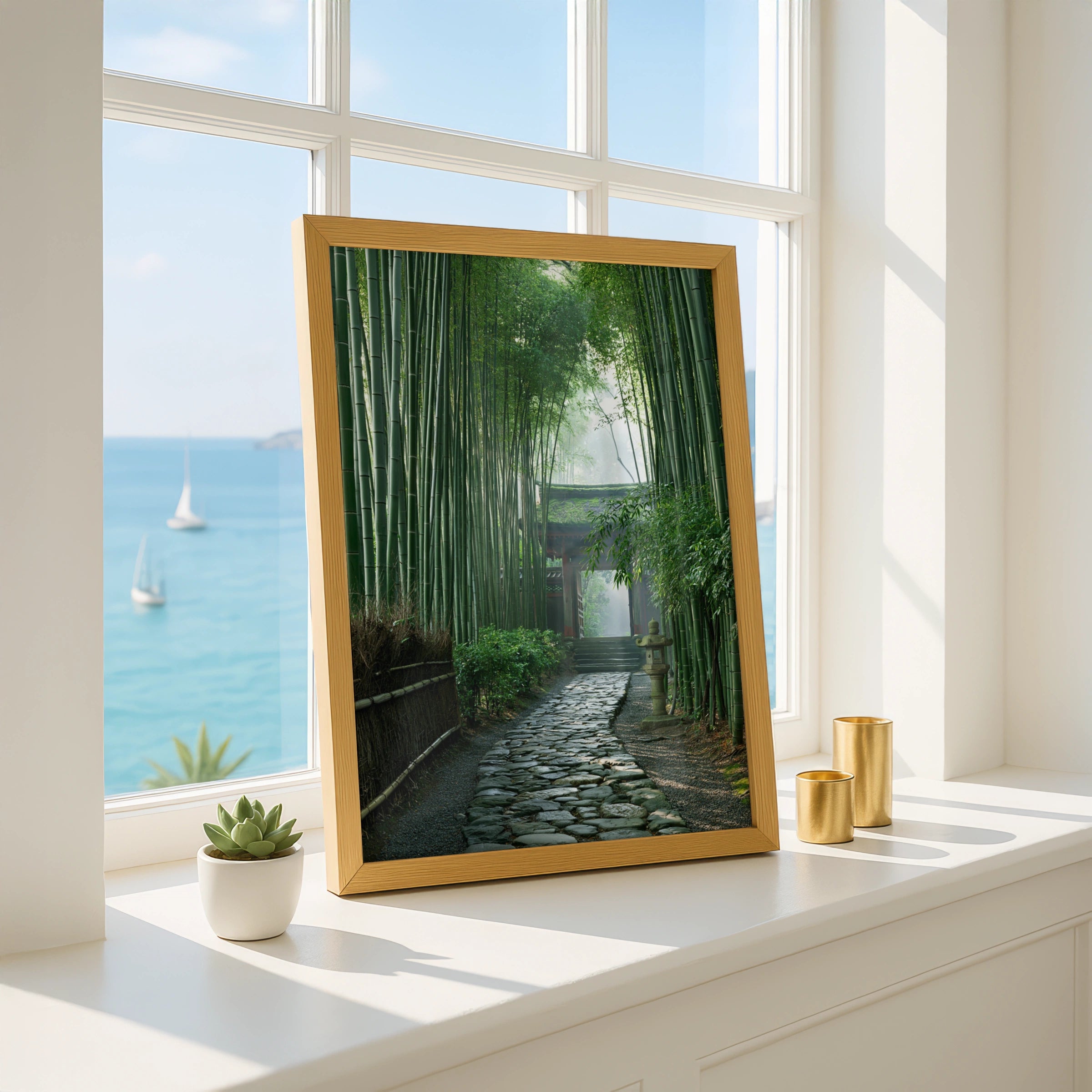 Kyoto Bamboo Forest Poster, Japanese Temple Path, Zen Nature Print