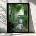 Kyoto Bamboo Forest Poster, Japanese Temple Path, Zen Nature Print