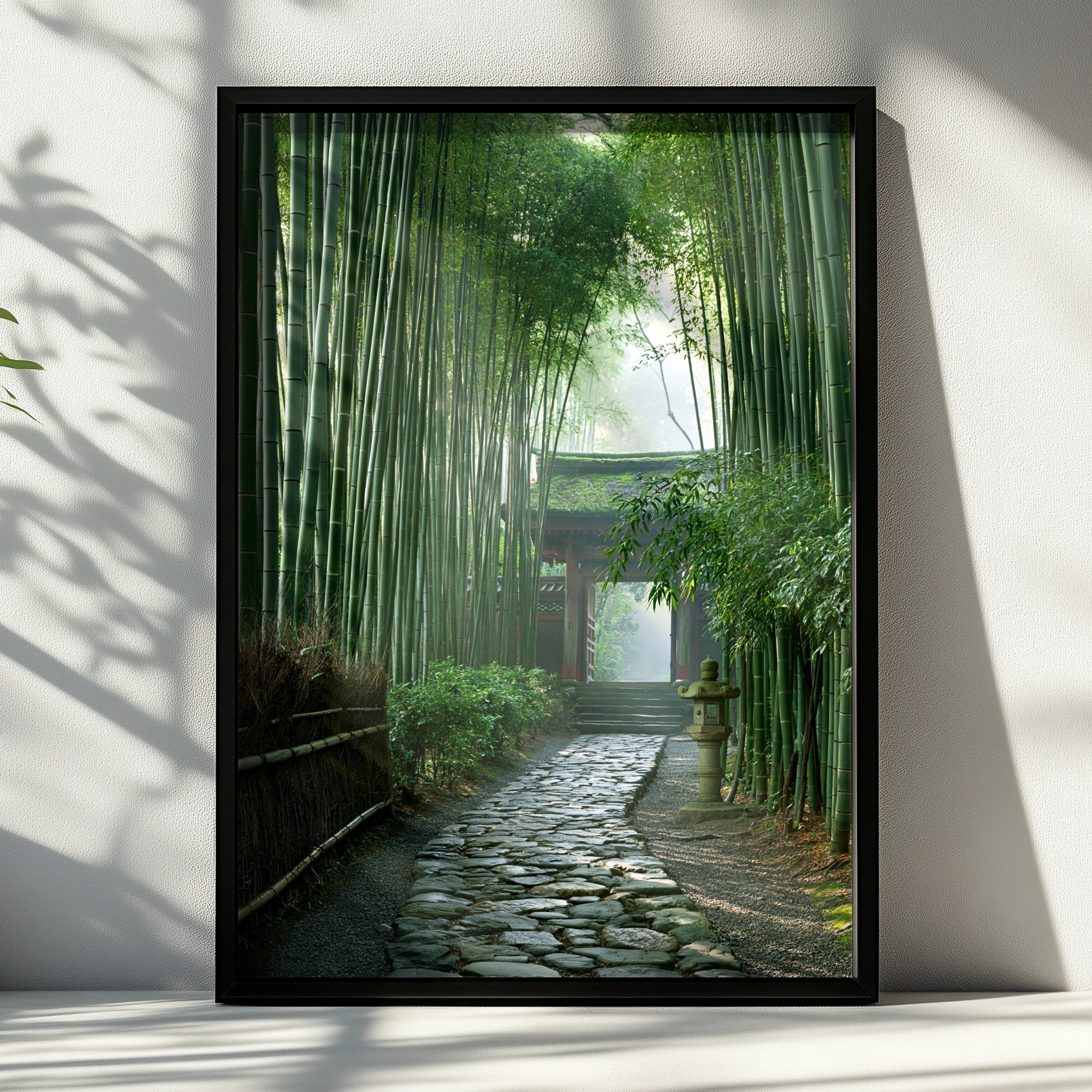 Kyoto Bamboo Forest Poster, Japanese Temple Path, Zen Nature Print