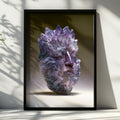 Amethyst Crystal Face Mask Poster, Purple Gemstone Head Art Print